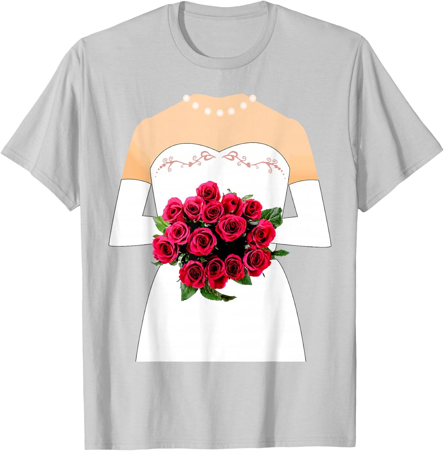 Bridal Gown for Bachelorette Party, Bride Halloween Costume T-Shirt - T-Shirt | Ash