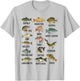 Types Of Freshwater Fish Fisherman Biology Educational T-Shirt - T-Shirt | Ash