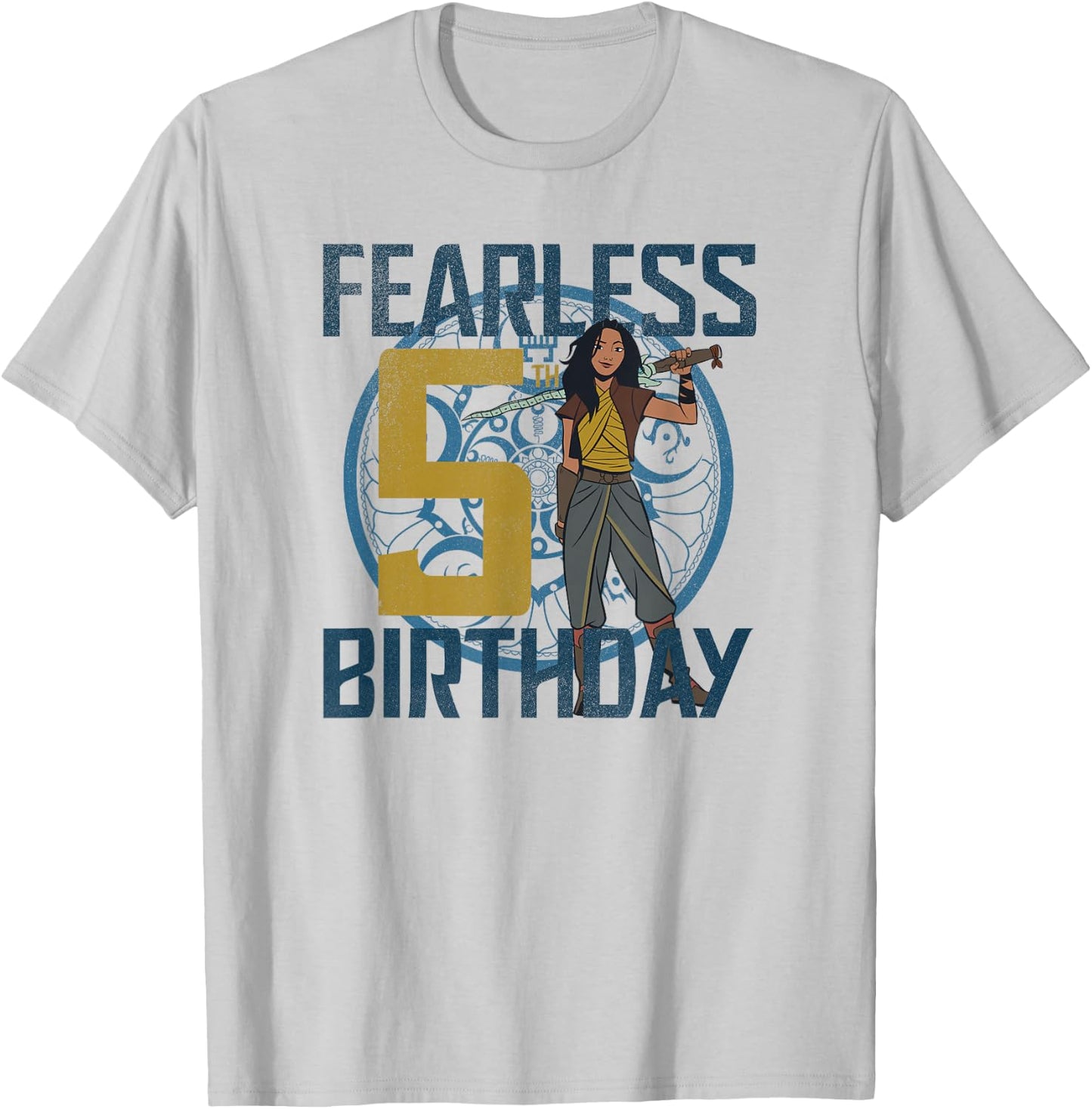 Disney Raya and the Last Dragon Fearless Fifth Birthday T-Shirt - T-Shirt | Ash