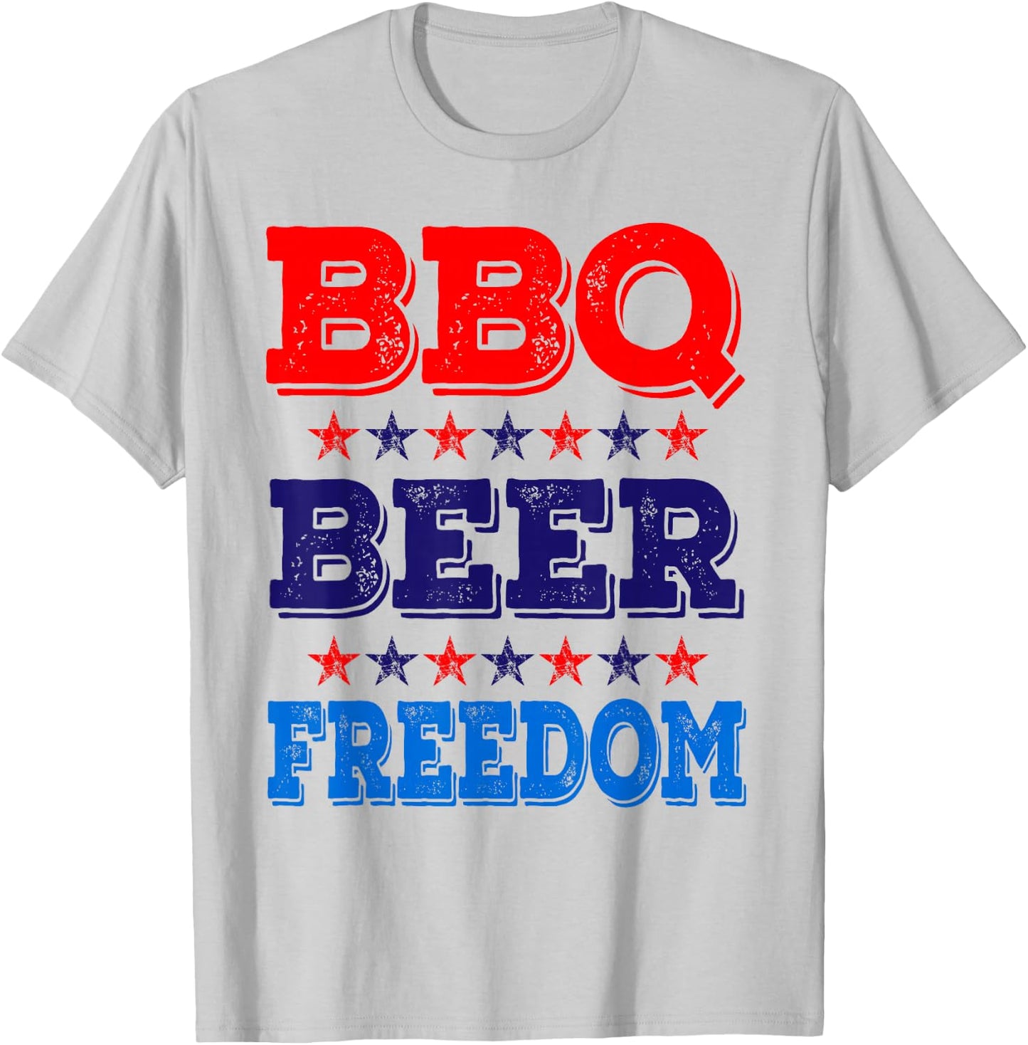 BBQ Beer Freedom America USA Party 4th of July Summer Gift T-Shirt - T-Shirt | Ash