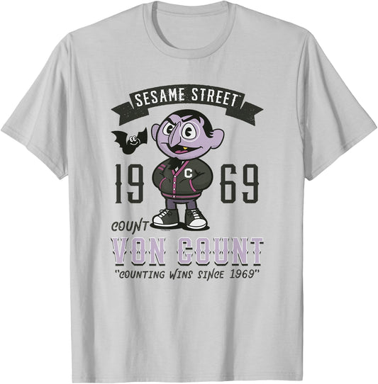 Sesame Street Count Counting Wins Since 1969 T-Shirt - T-Shirt | Ash