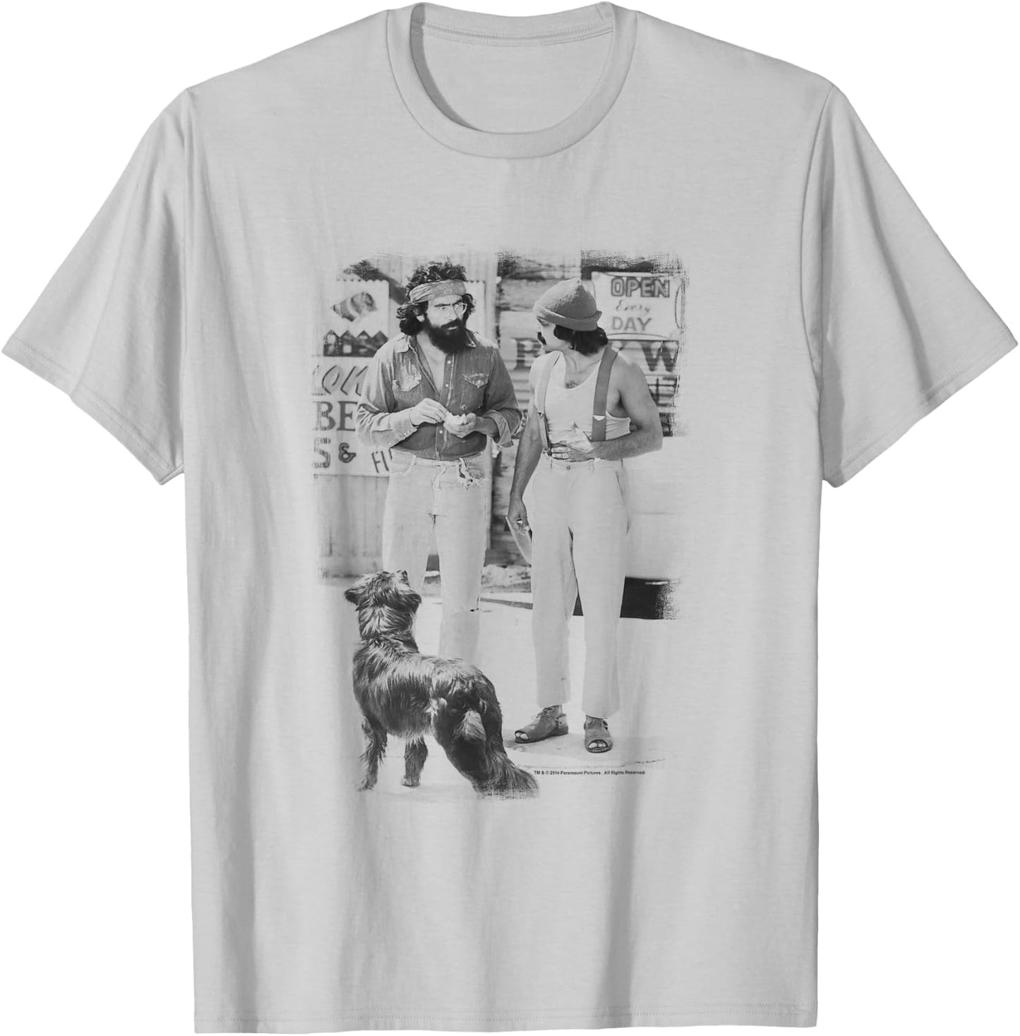 Up in Smoke Cheech Chong Dog T-Shirt - T-Shirt | Ash