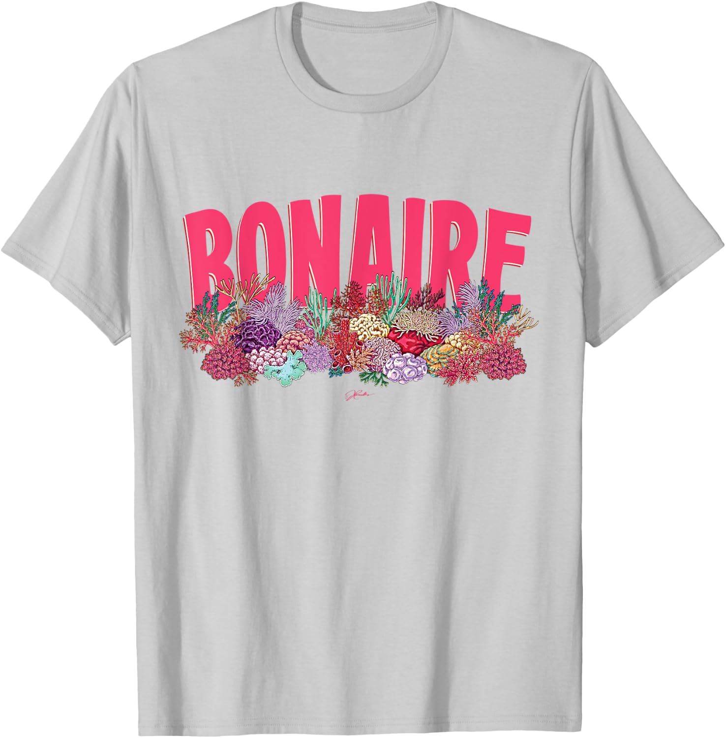 JCombs: Bonaire, Coral Reef, Beach T-Shirt - T-Shirt | Ash