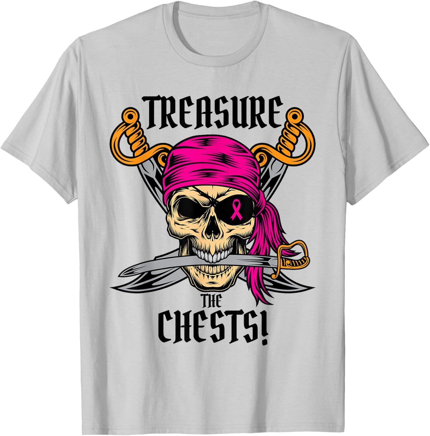 Cool Treasure The Chests Breast Cancer Awareness T-Shirt - T-Shirt | Ash