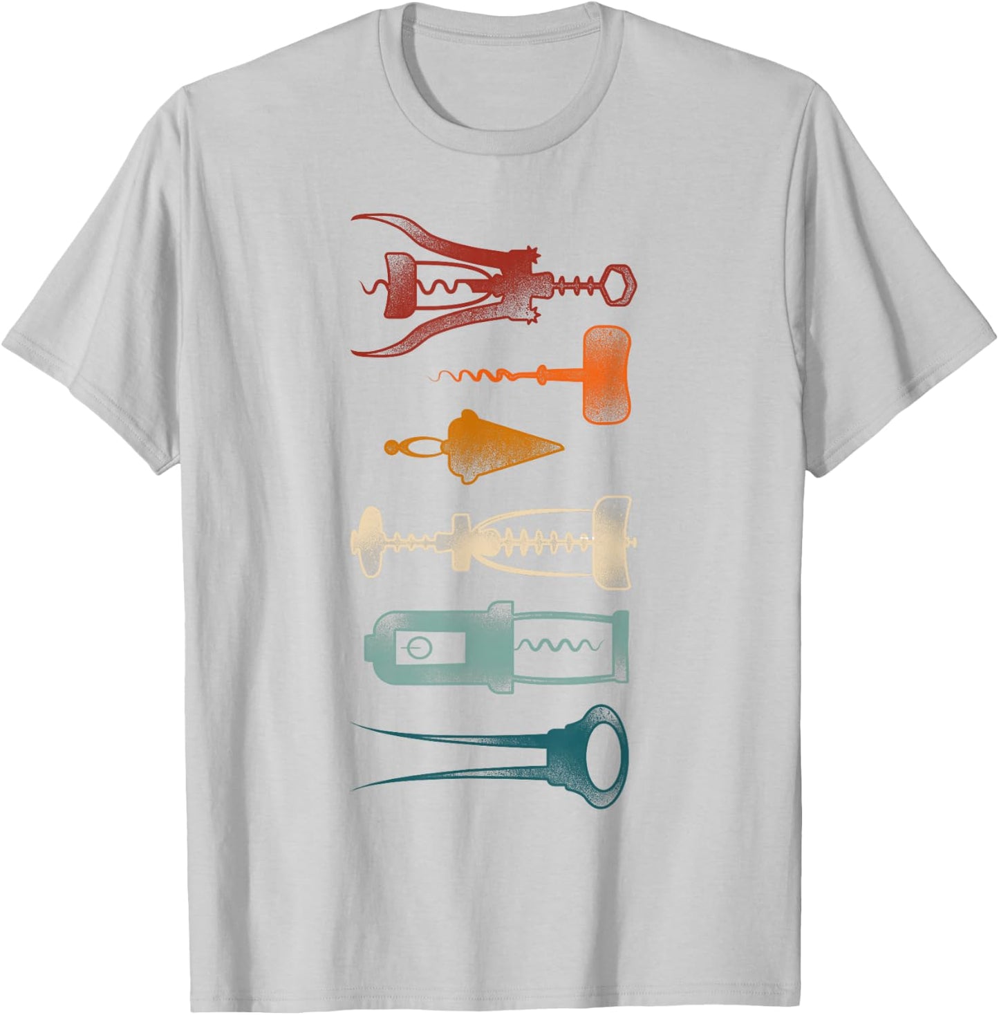 Sommelier Wine Drinking Tasting Retro Corkscrew Wine Opener T-Shirt - T-Shirt | Ash
