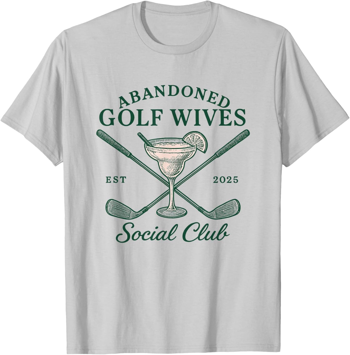 Pink Green Abandoned Golf Wives Social Club T-Shirt - T-Shirt | Ash