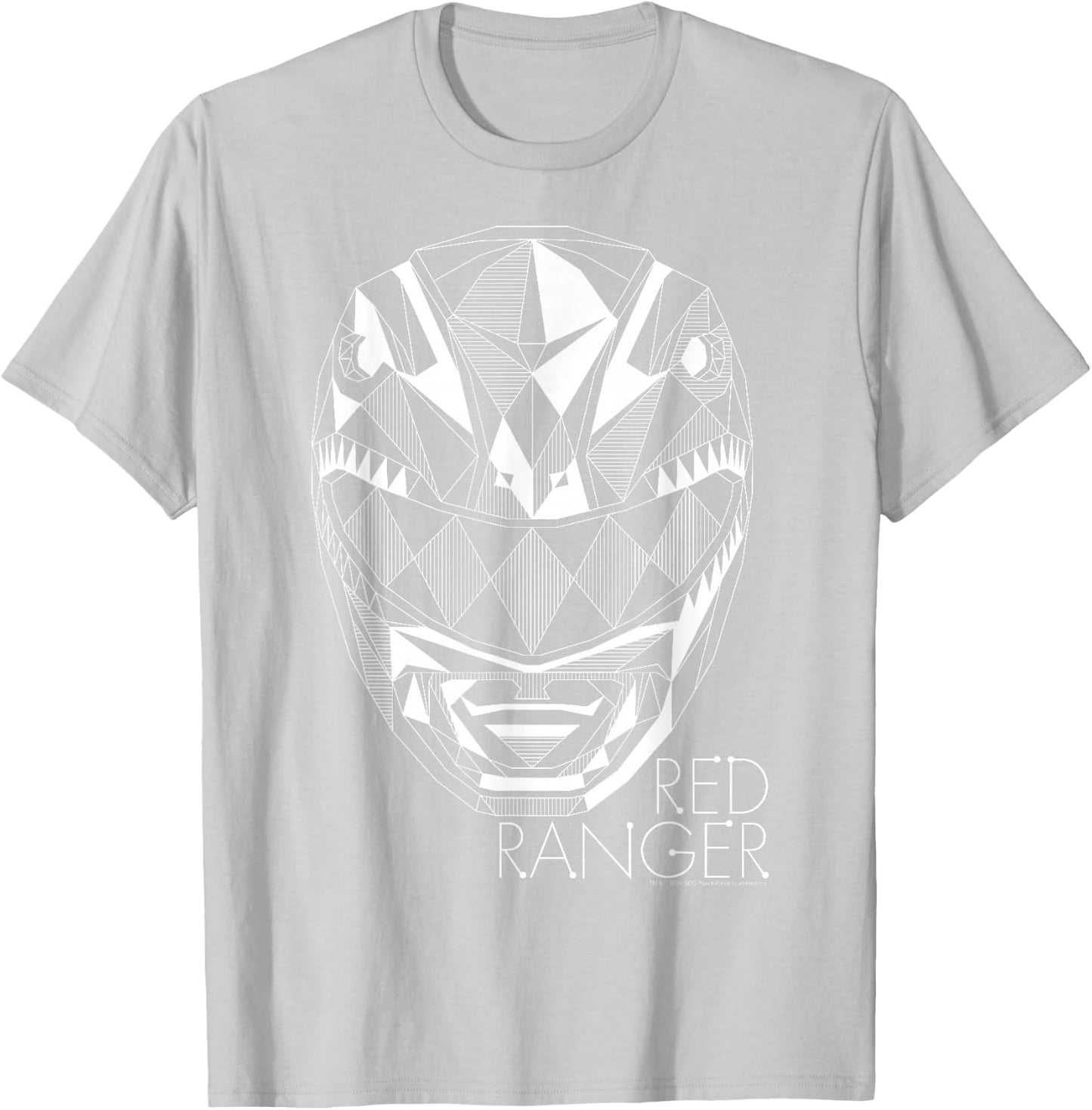 Power Rangers Red Ranger Geometric Silhouette Line Art T-Shirt - T-Shirt | Ash