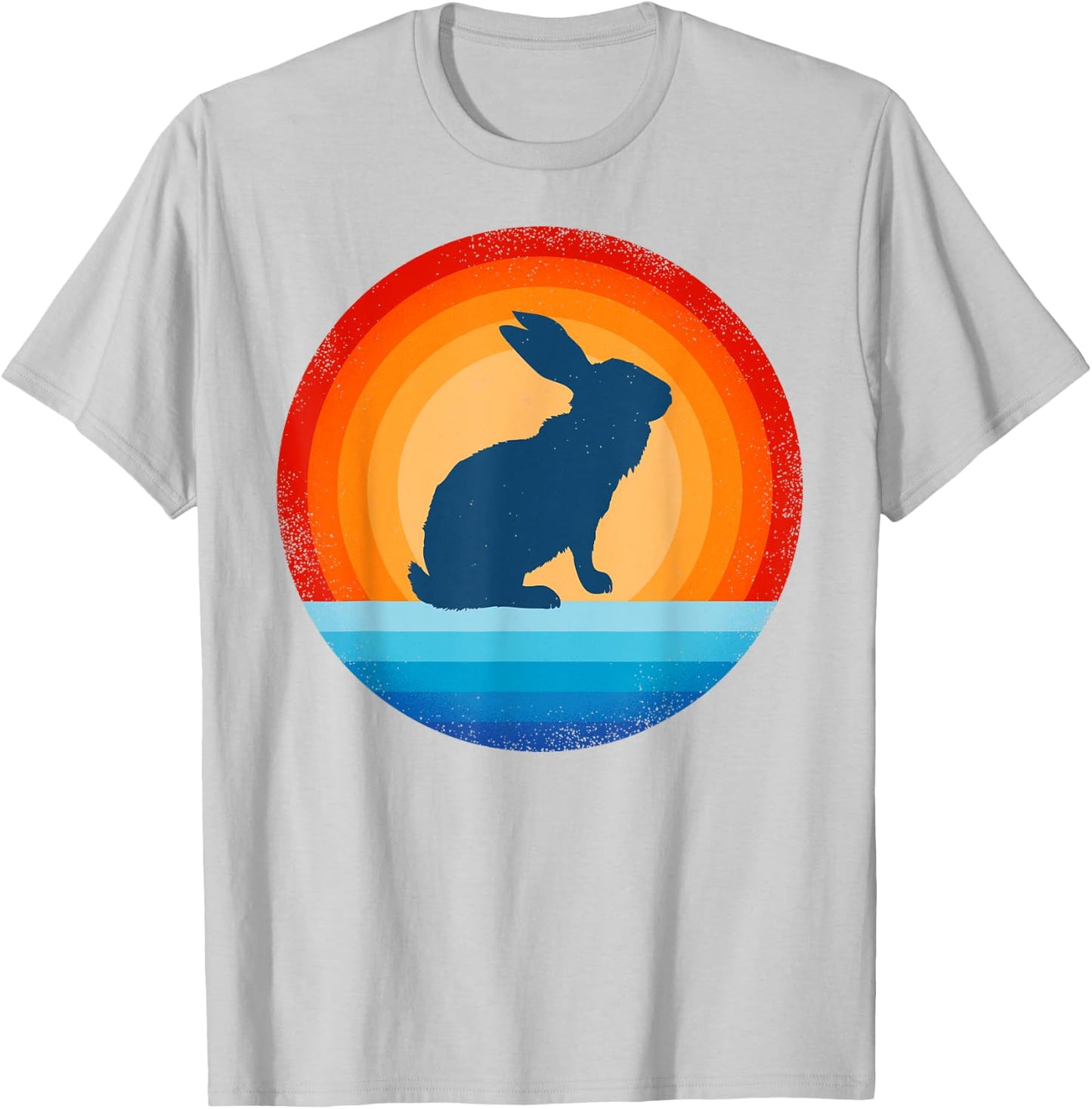 Bunny Retro Vintage 60s 70s Sunset Rabbit Mammal Animal Men T-Shirt - T-Shirt | Ash