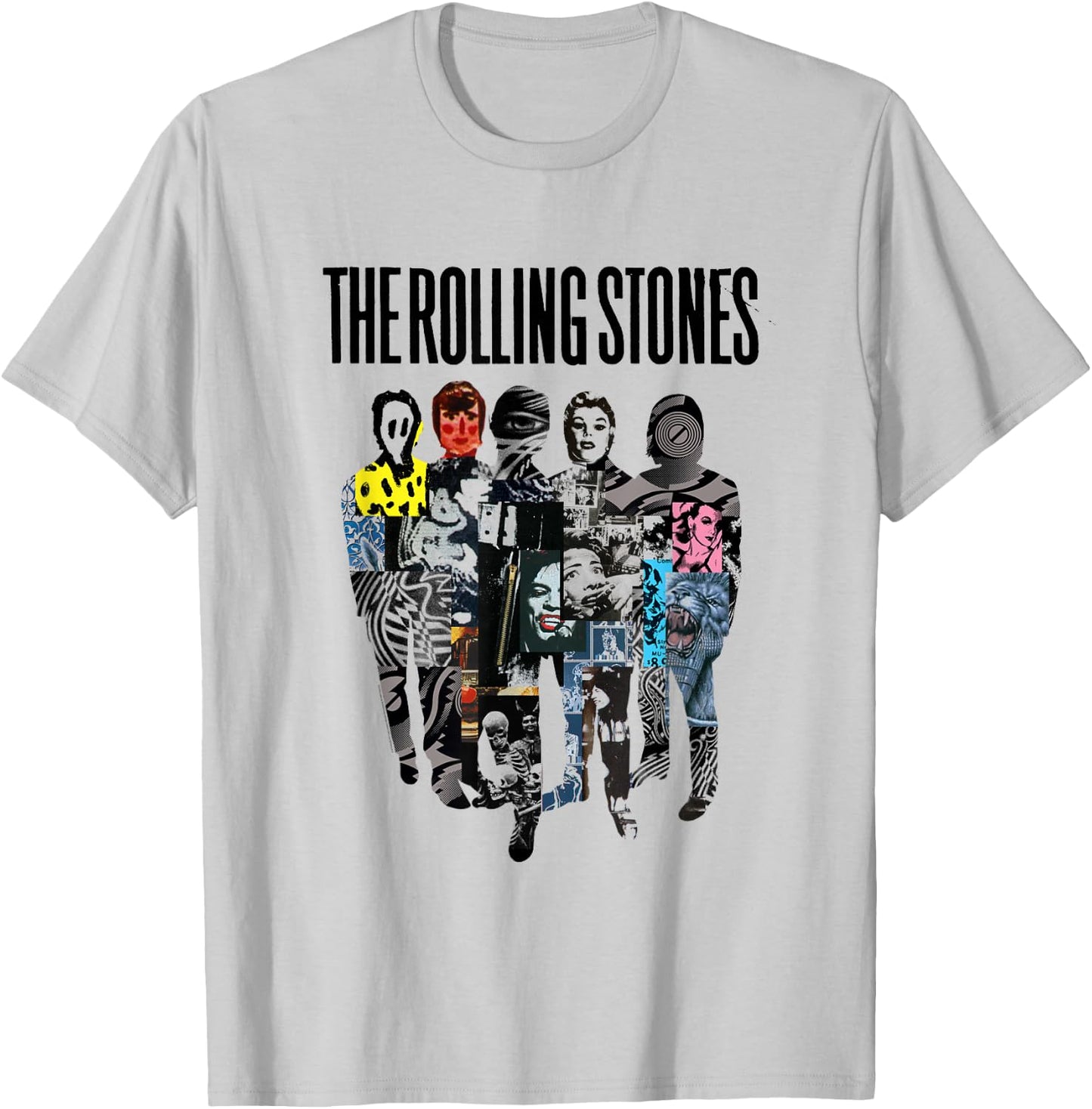 Rolling Stones Official Silhouette Collage T-Shirt - T-Shirt | Ash