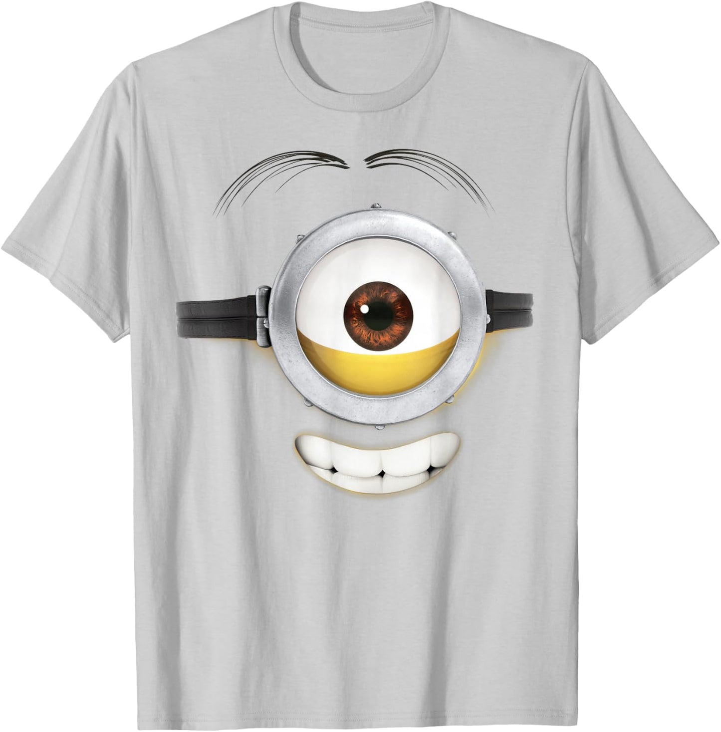 Despicable Me Minions Stuart Teeth Smile Graphic T-Shirt - T-Shirt | Ash