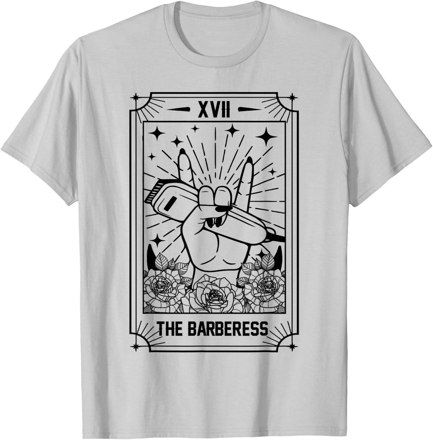 Hairstylist Proud Lady Barber Salon The Barberess Tarot Card T-Shirt - T-Shirt | Ash