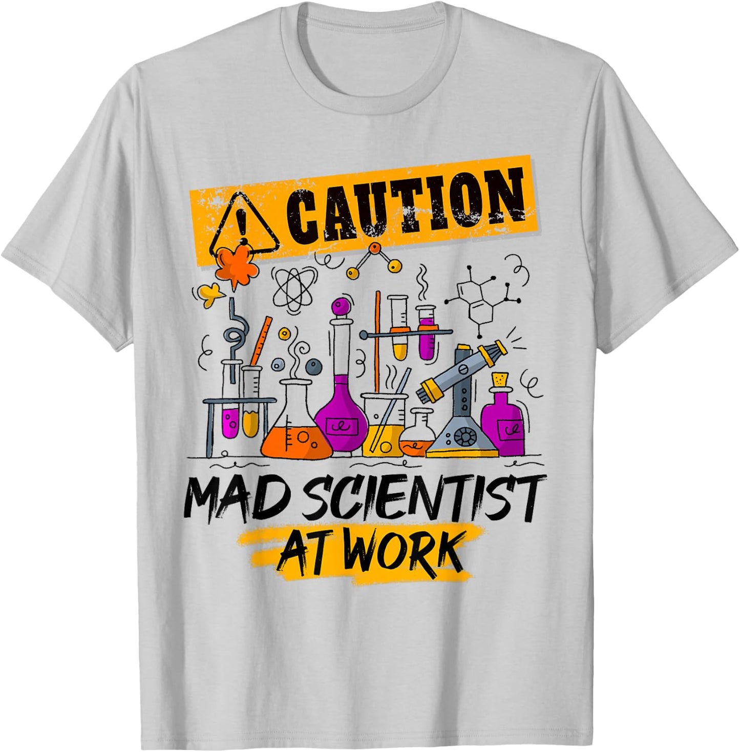 Mad Scientist Work Funny Science Teacher Halloween Costume T-Shirt - T-Shirt | Ash