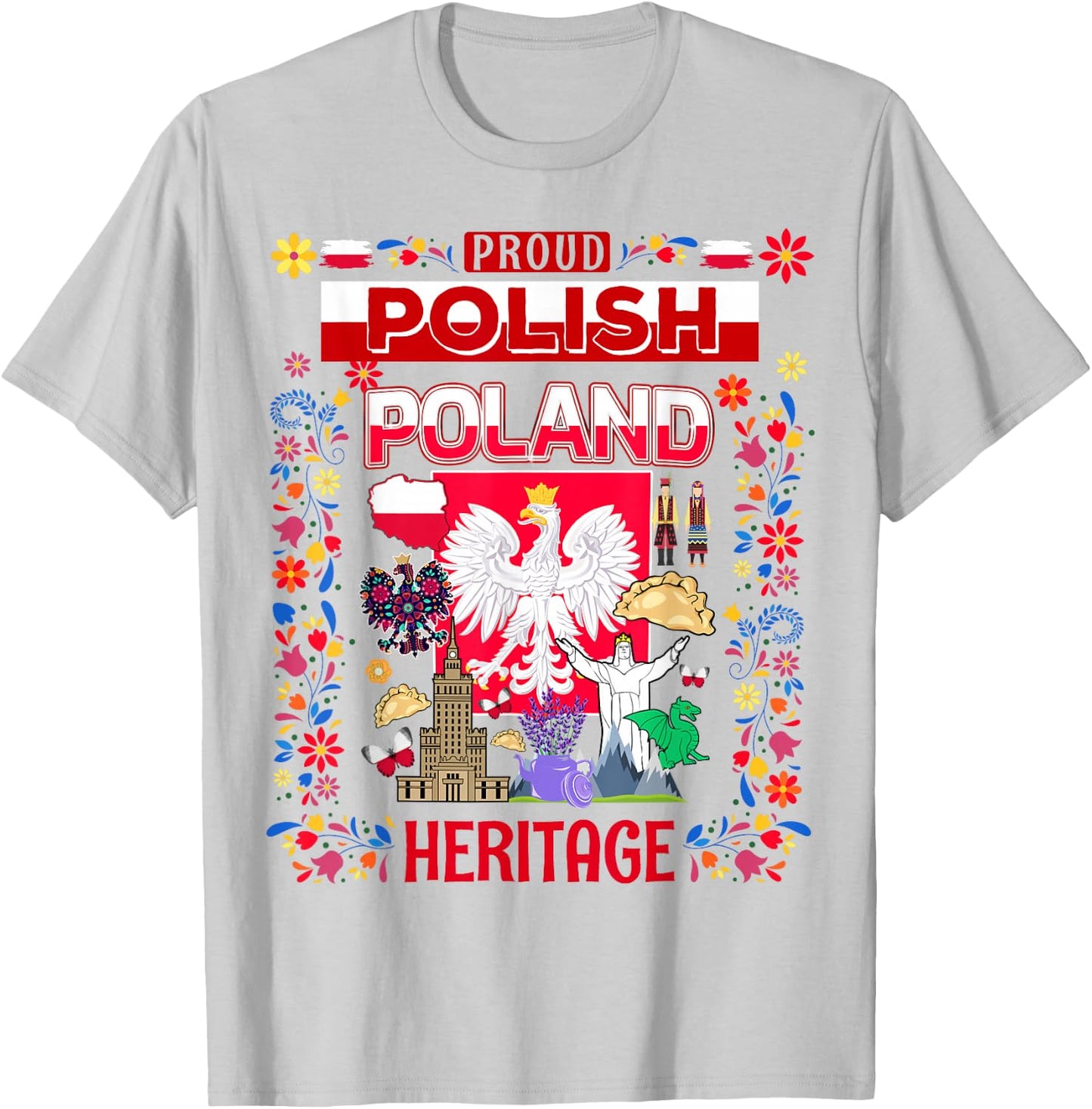 Polska Polish Ideas & Polski Folk Polish Heritage T-Shirt - T-Shirt | Ash