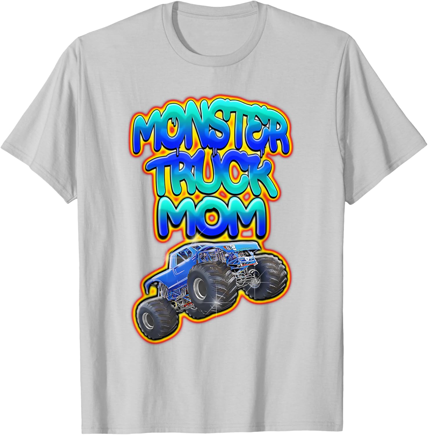 Monster Truck Mom Graffiti Style Funny T-Shirt - T-Shirt | Ash