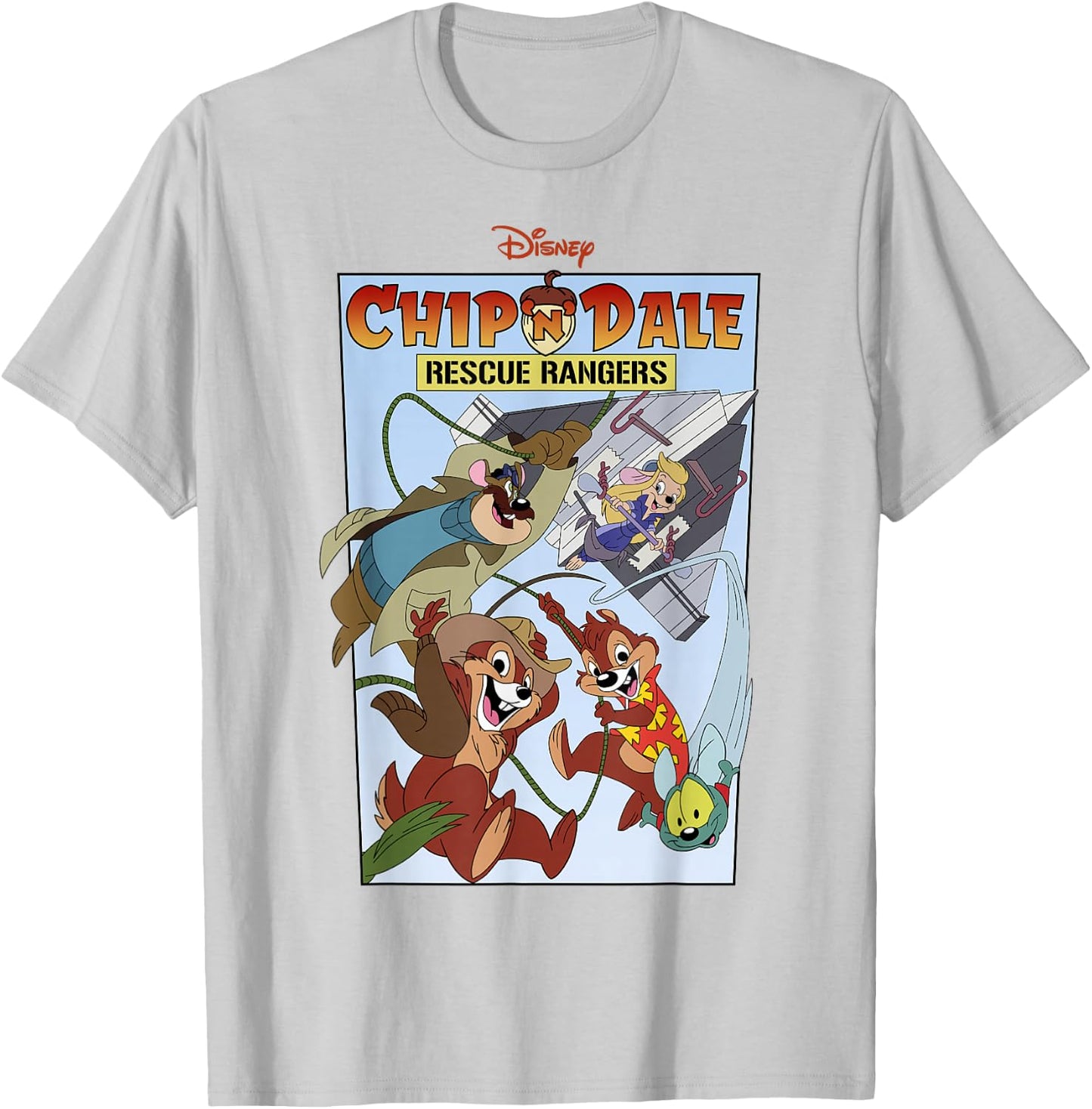 Disney Chip 'N Dale Rescue Rangers Group Shot Poster T-Shirt - T-Shirt | Ash