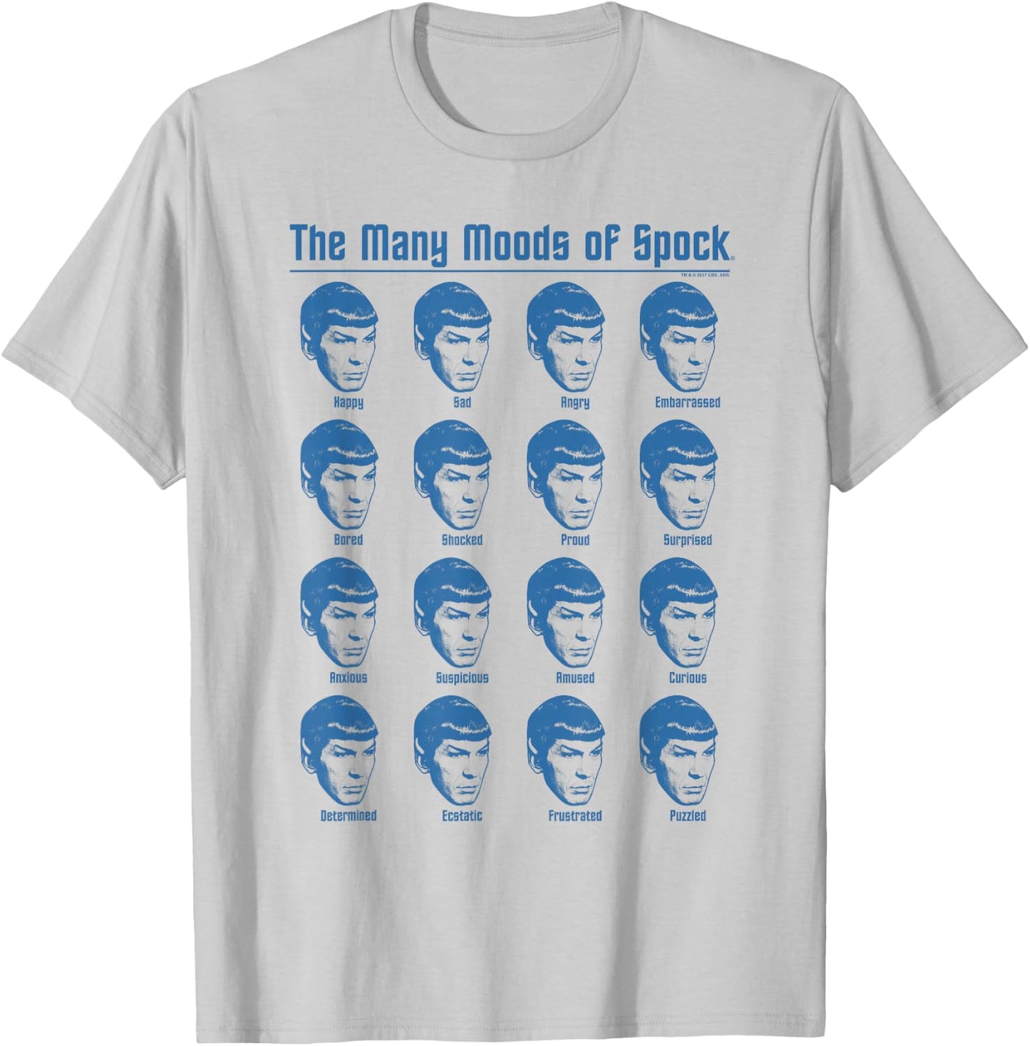 Star Trek Many Moods of Spock T-Shirt - T-Shirt | Ash