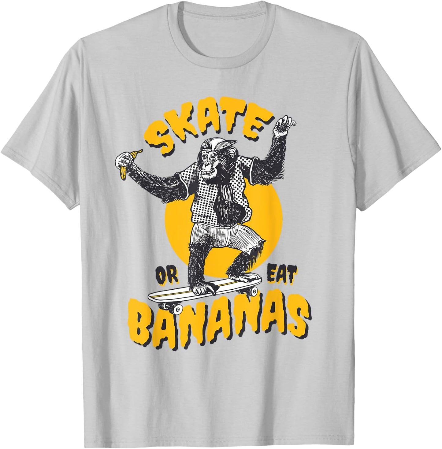 Monkey Skate or eat bananas for Skateboarding T-Shirt - T-Shirt | Ash