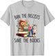 Ban The Fascists Save The Books Book Lover Worm Nerd T-Shirt - T-Shirt | Ash