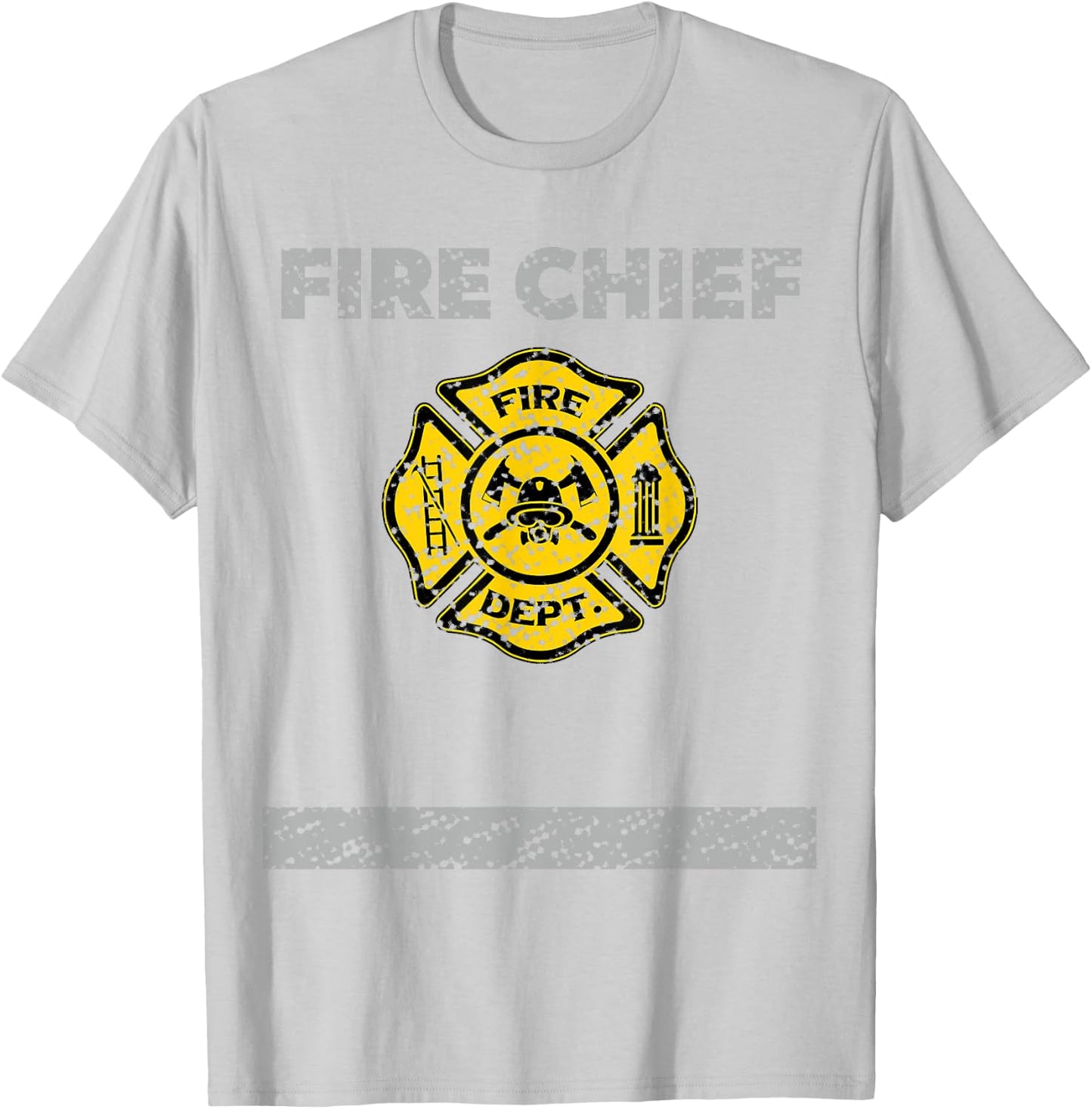 Firefighter Chief Costume Distressed T Shirt Gift T-Shirt - T-Shirt | Ash