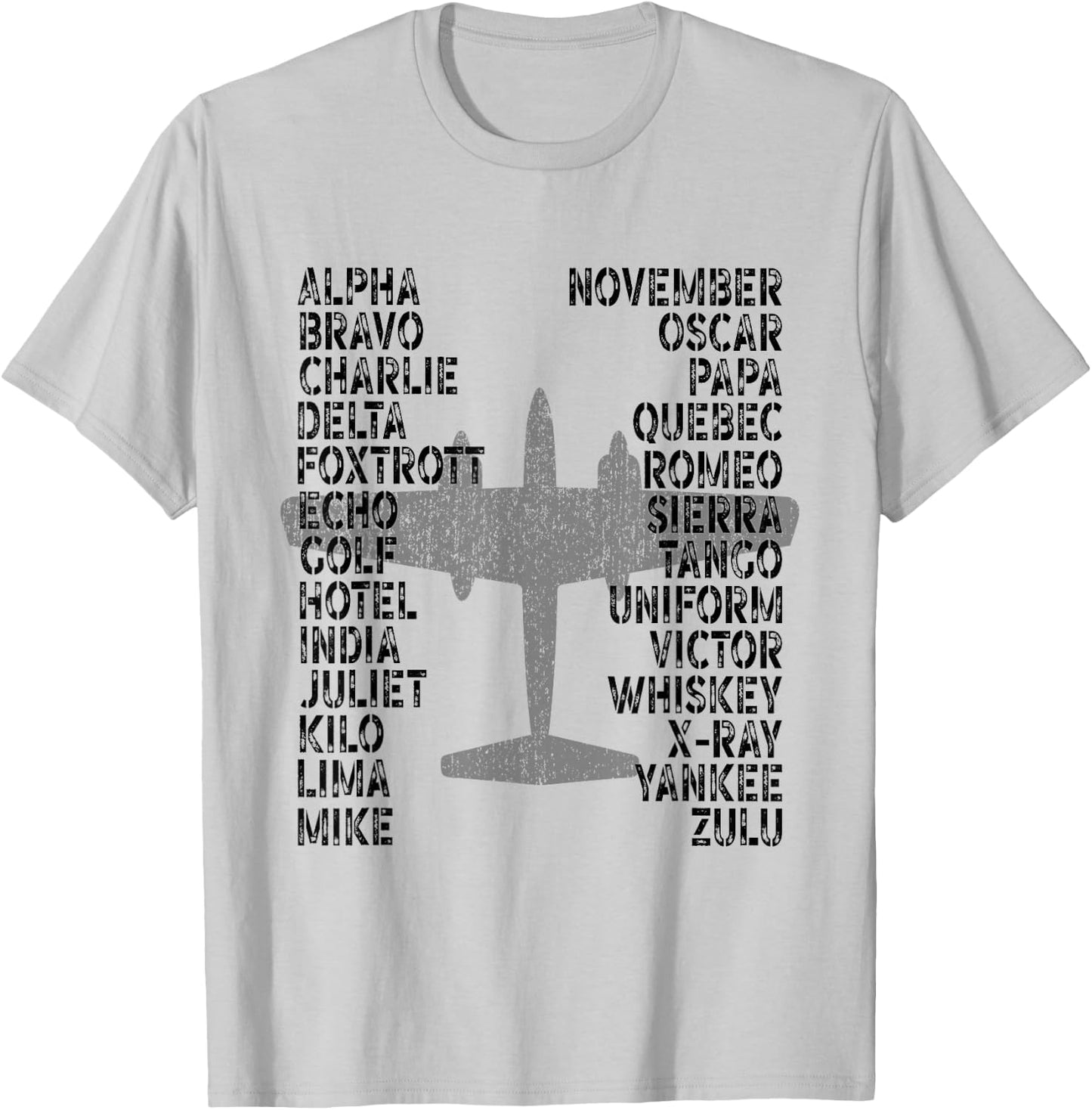 Phonetic Alphabet Airplane Pilot Flying Aviation Plane T-Shirt - T-Shirt | Ash