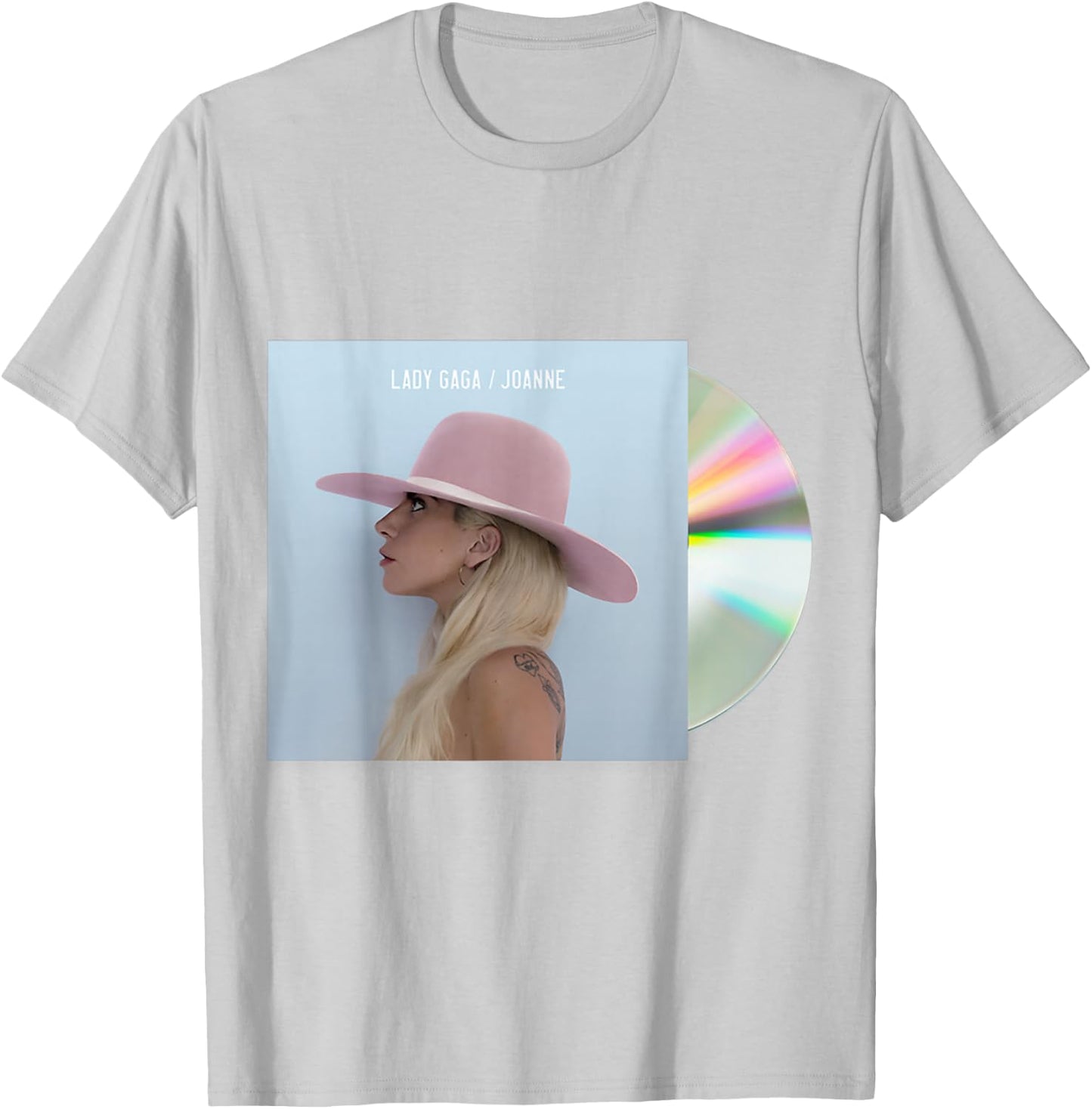 Lady Gaga Official Joanne CD T-Shirt - T-Shirt | Ash