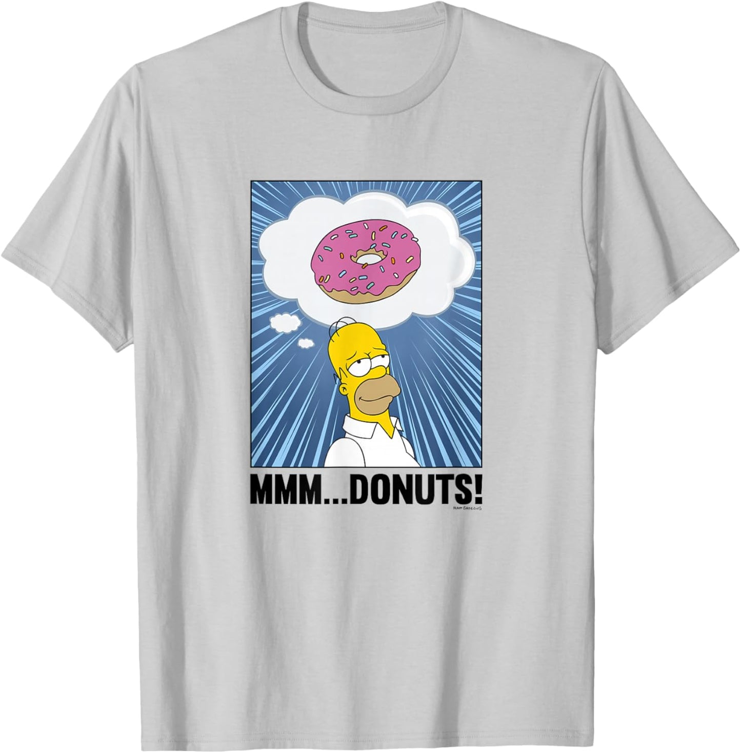 The Simpsons Homer Mmm...Donuts T-Shirt - T-Shirt | Ash