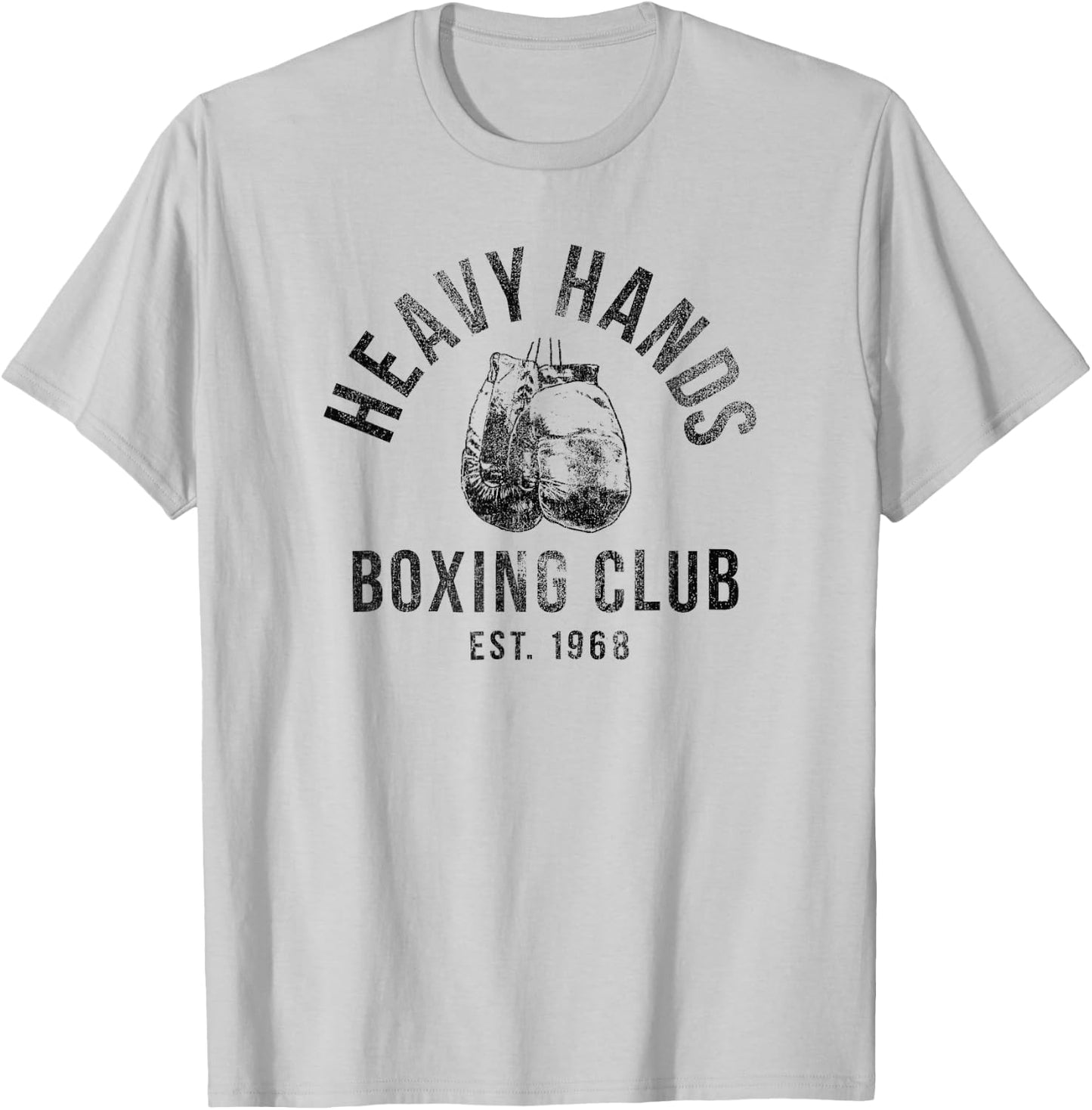 Trendy Heavy Hands Boxing Club Logo T-Shirt - T-Shirt | Ash