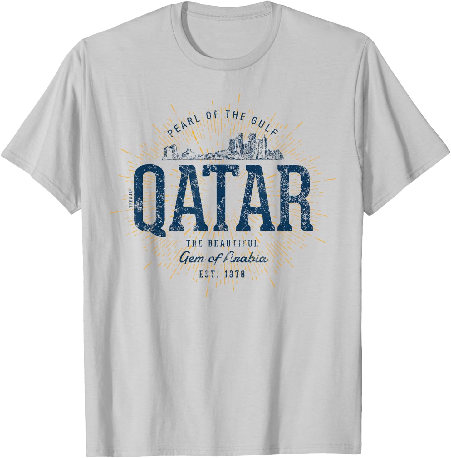 Retro Style Vintage Qatar T-Shirt - T-Shirt | Ash