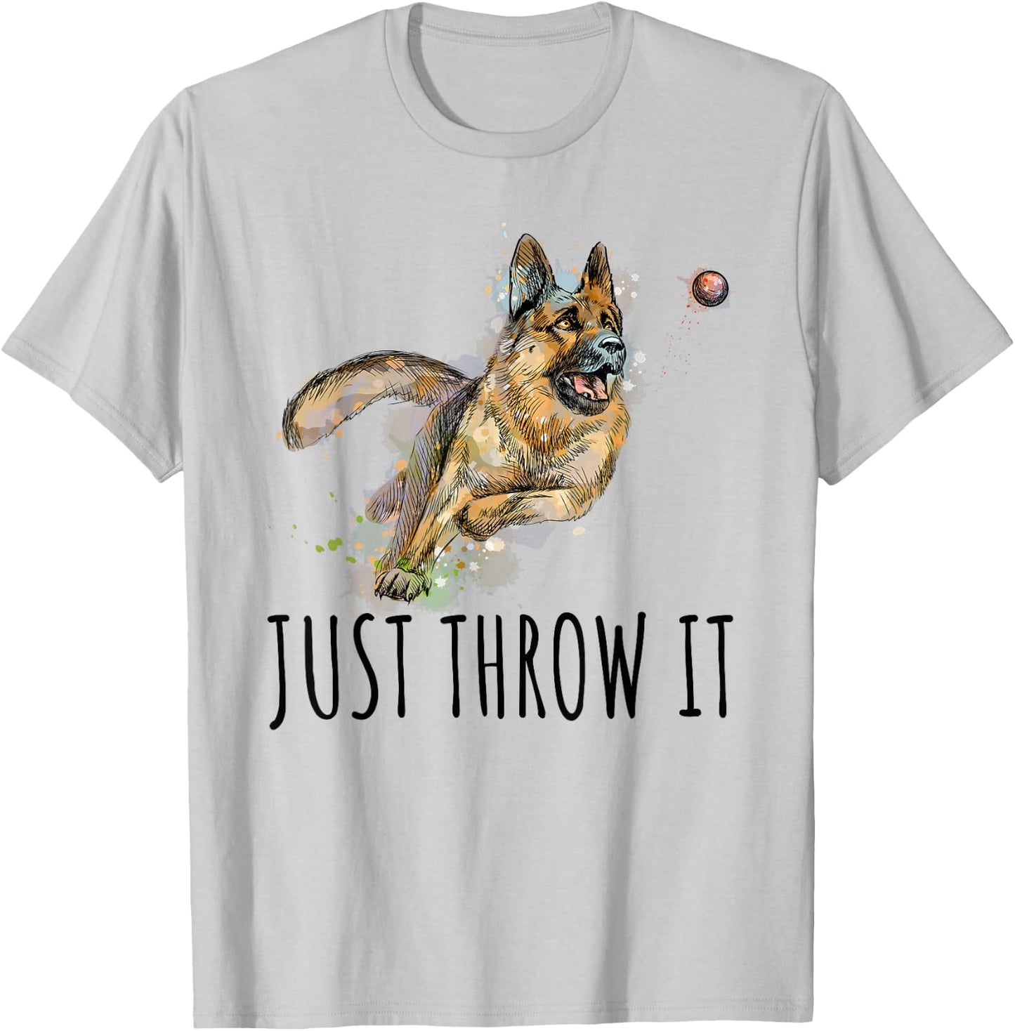 Belgian Malinois Love Just Throw It Play Fetch Dog T-Shirt - T-Shirt | Ash
