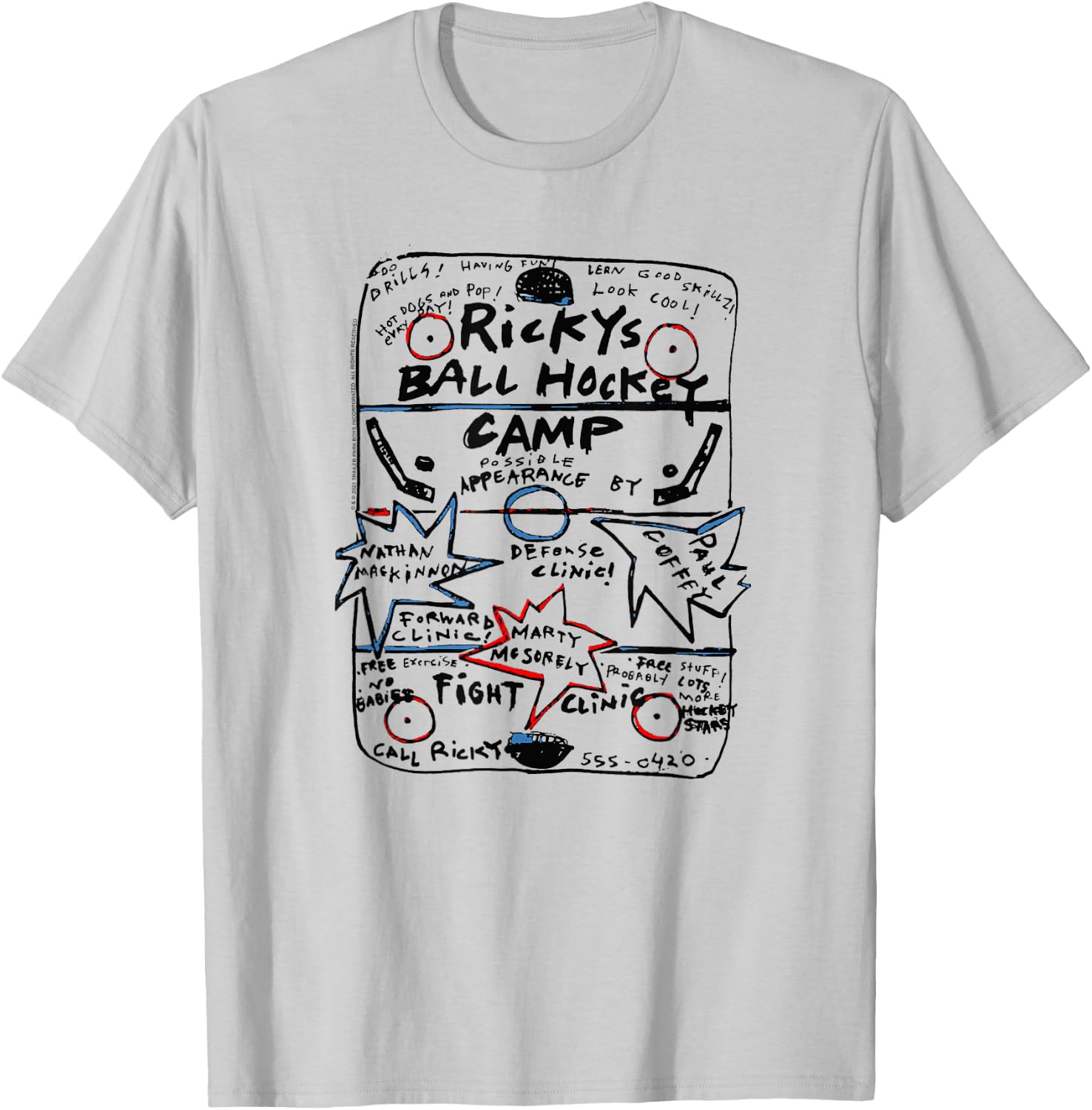 Trailer Park Boys Ricky's Ball Hockey Camp T-Shirt - T-Shirt | Ash