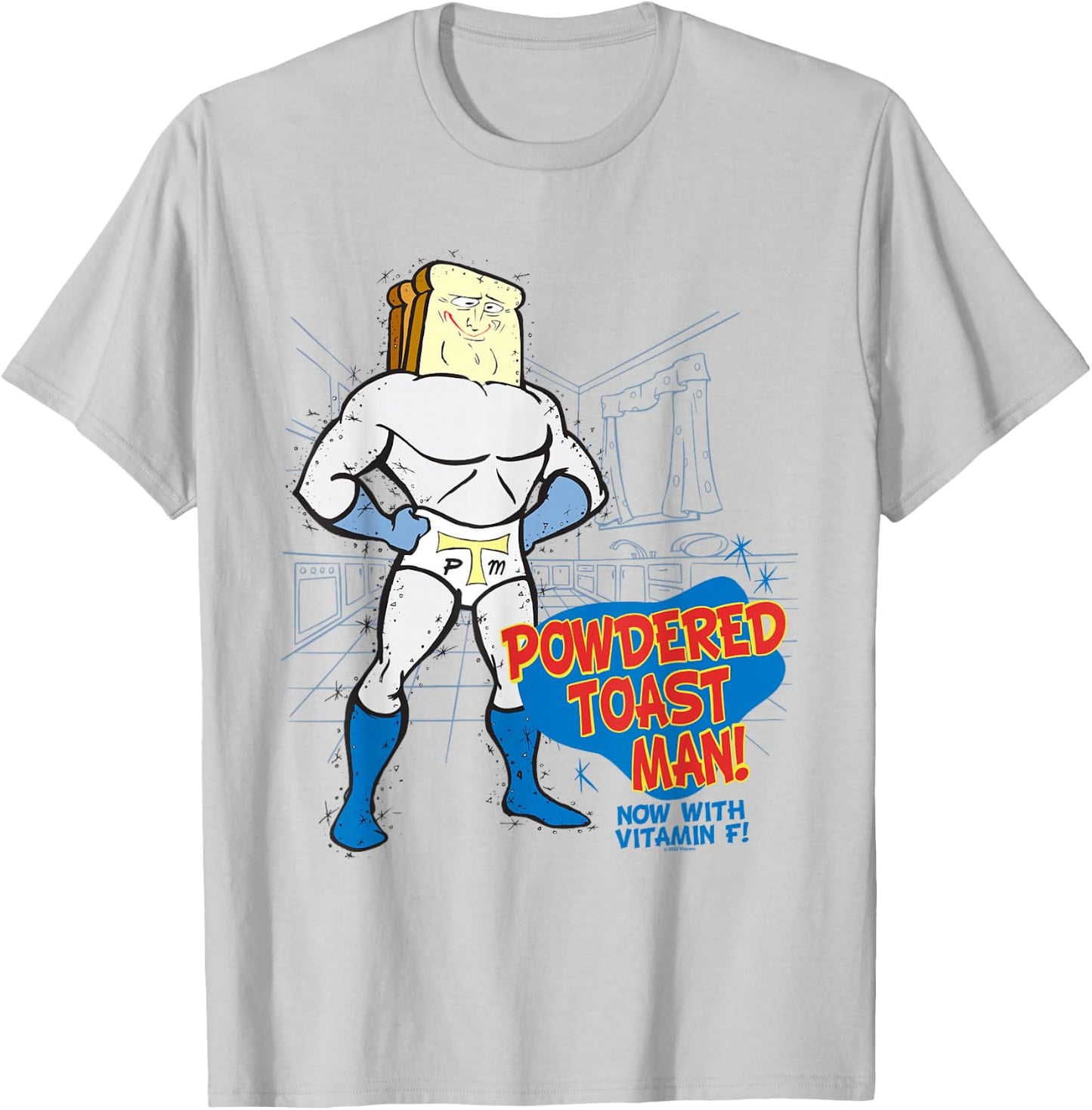 Ren and Stimpy Powdered Toast Man T-Shirt - T-Shirt | Ash
