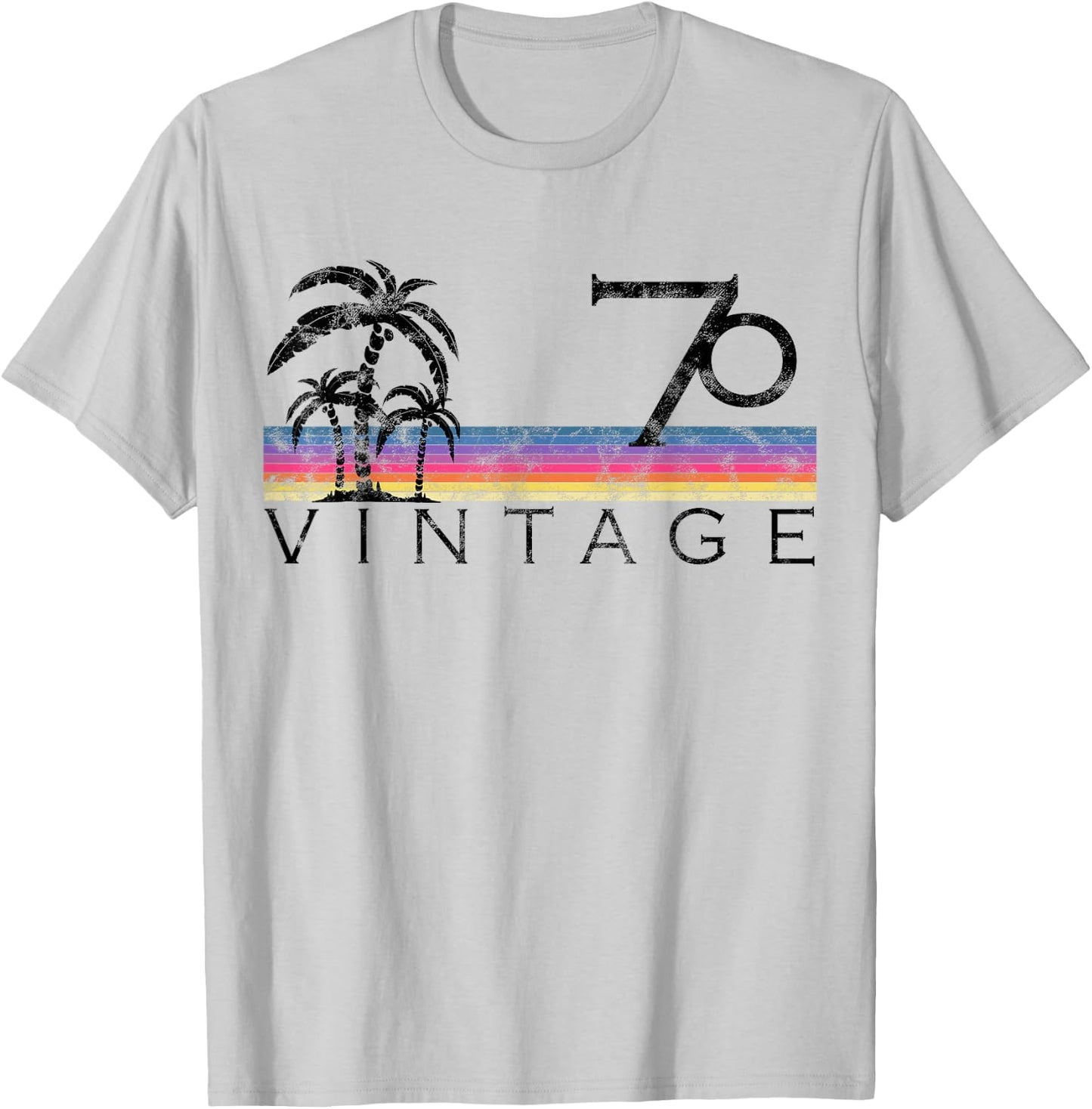 Vintage Surfing 1970 Pacific Ocean Sunset Birthday Gift T-Shirt - T-Shirt | Ash