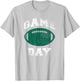 Game Day Distressed Green and White Funny Football Season T-Shirt - T-Shirt | Ash