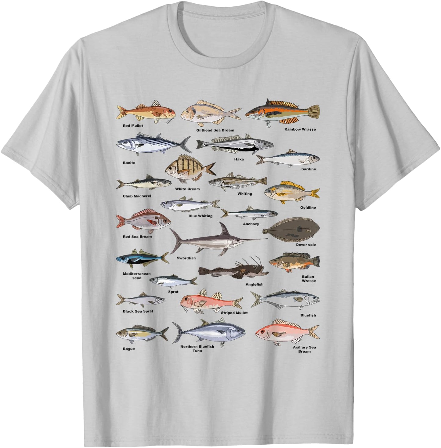 Vintage Fish Identification Chart Fishing T-Shirt - T-Shirt | Ash