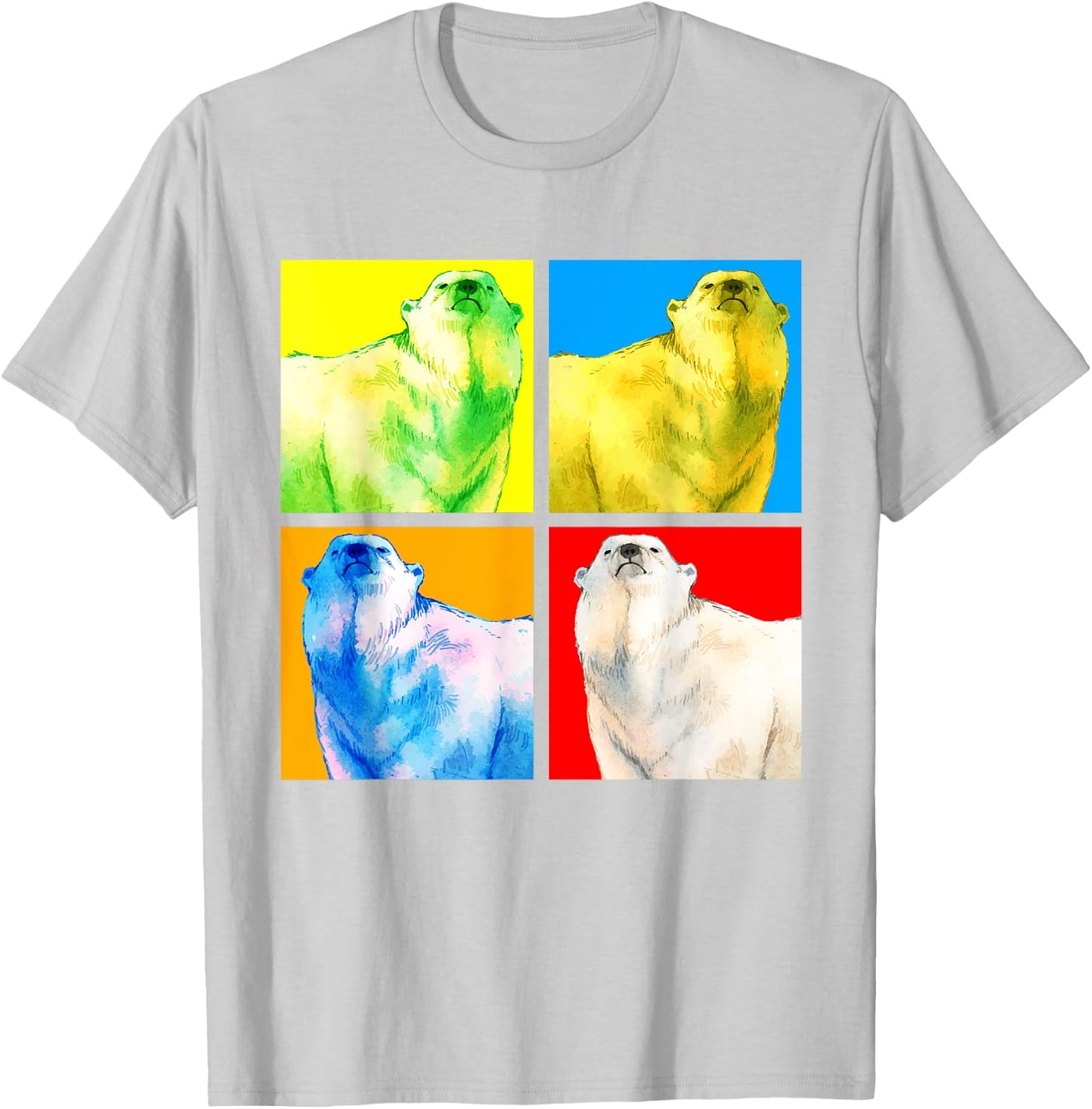 Arctic Animal Lover Pop Art Polar Bear T-Shirt - T-Shirt | Ash