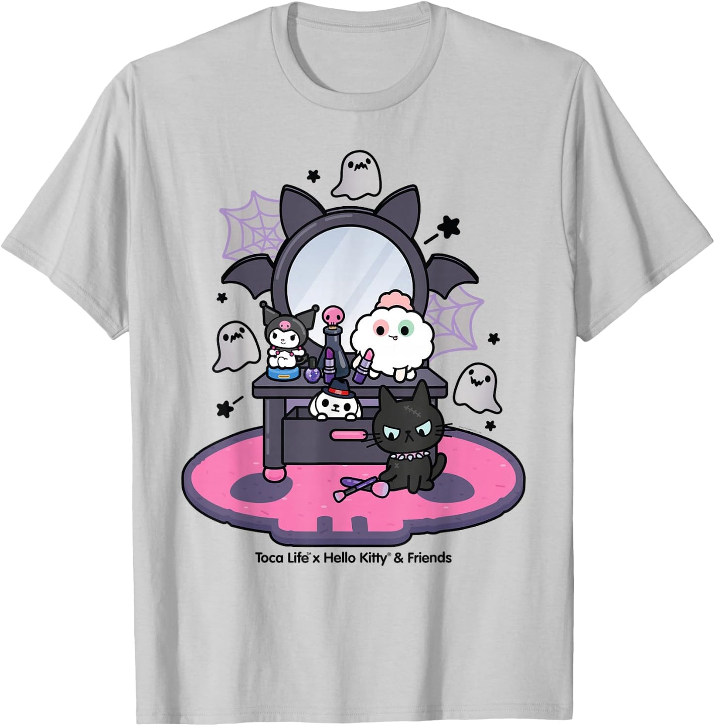 Toca Life x Hello Kitty & Friends Kuromi Vanity T-Shirt - T-Shirt | Ash