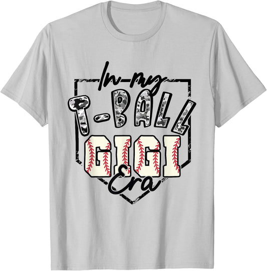 In My T-ball Gigi Era Camo -ball Matching Family Sport T-Shirt - T-Shirt | Ash