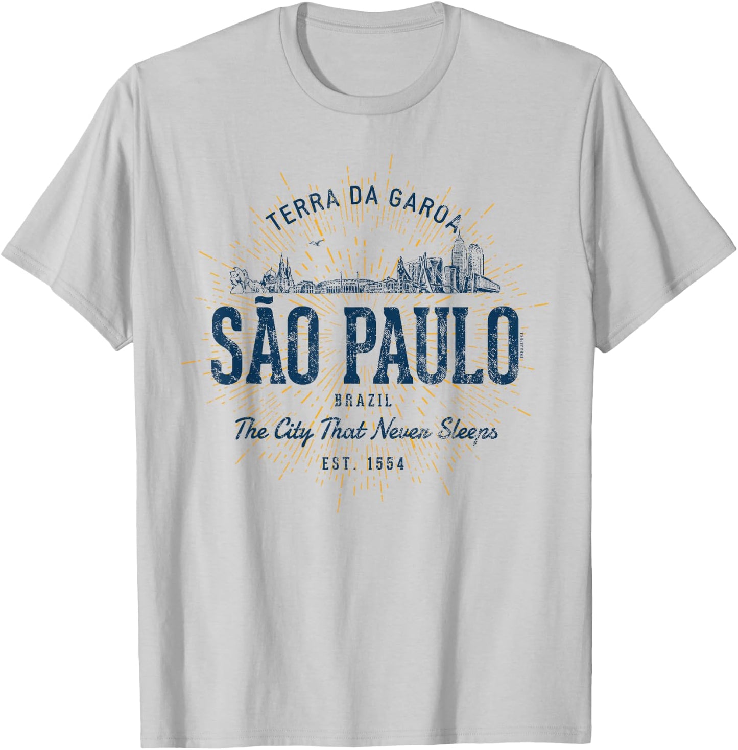 Brazil Vintage São Paulo Retro T-Shirt - T-Shirt | Ash