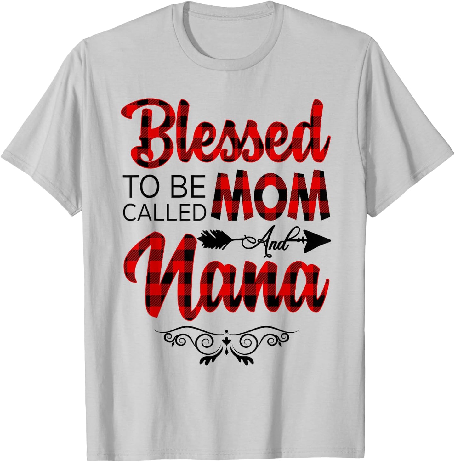 Blessed To Be Called Mom And Nana Shirt Floral Grandma Shirt T-Shirt - T-Shirt | Ash