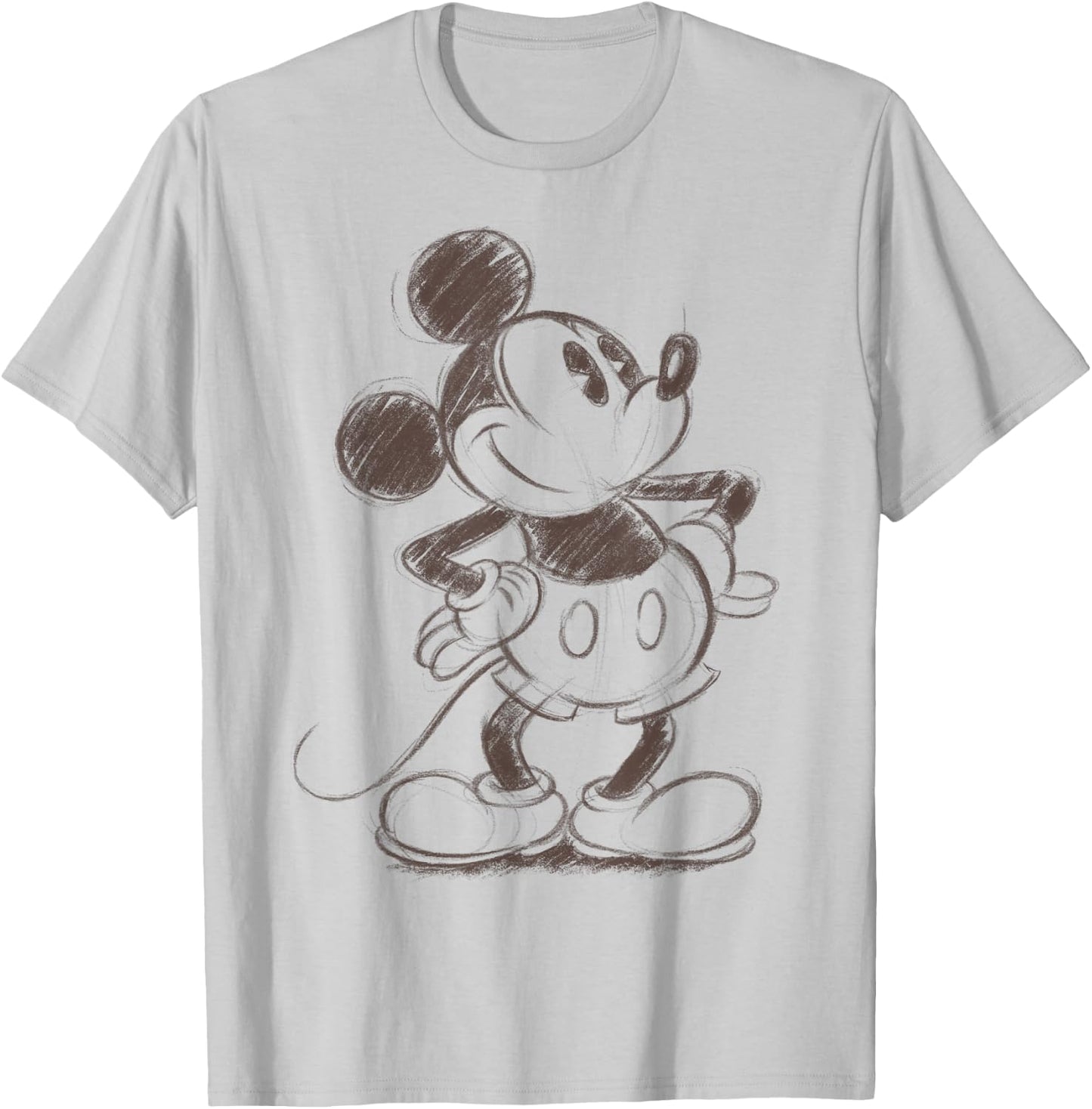 Disney Mickey and Friends Mickey Mouse Sketch Portrait T-Shirt - T-Shirt | Ash