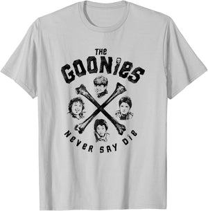 The Goonies Crossbones and Cast Never Say Die Movie T-Shirt - T-Shirt | Ash