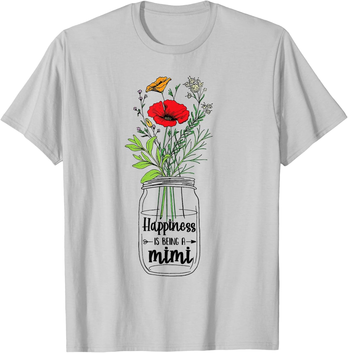 Happiness is being a Mimi Announcement Mothers Day T-Shirt - T-Shirt | Ash