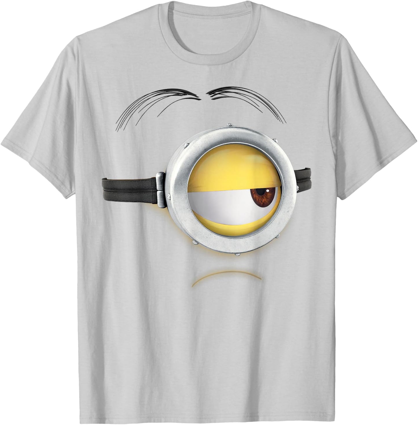 Despicable Me Minions Stuart Frown Face Graphic T-Shirt - T-Shirt | Ash