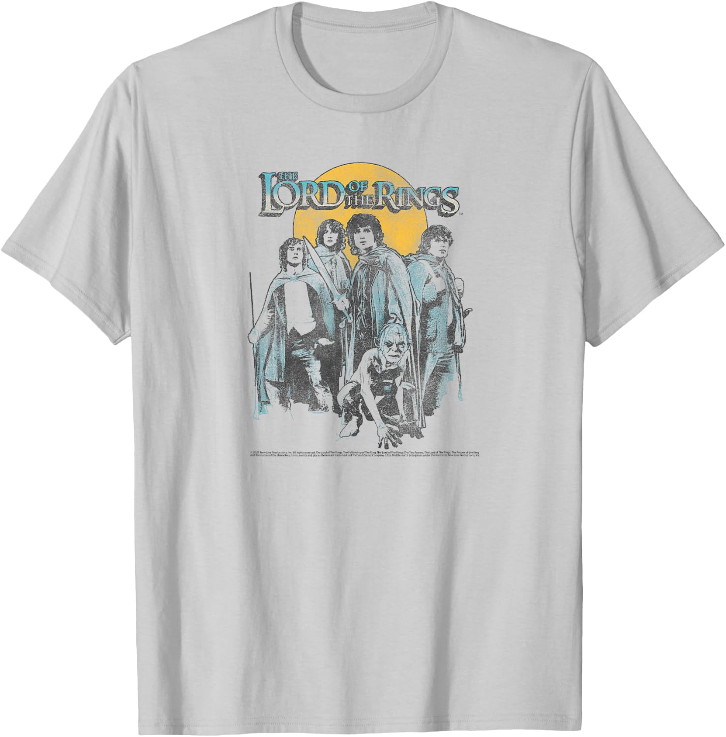 Lord of The Rings Retro Group Sunset Poster T-Shirt - T-Shirt | Ash