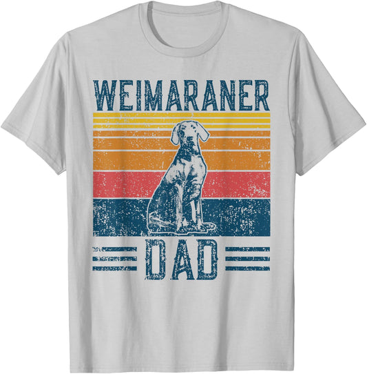 Dog Weimeraner Dad - Vintage Weimaraner Papa T-Shirt - T-Shirt | Ash