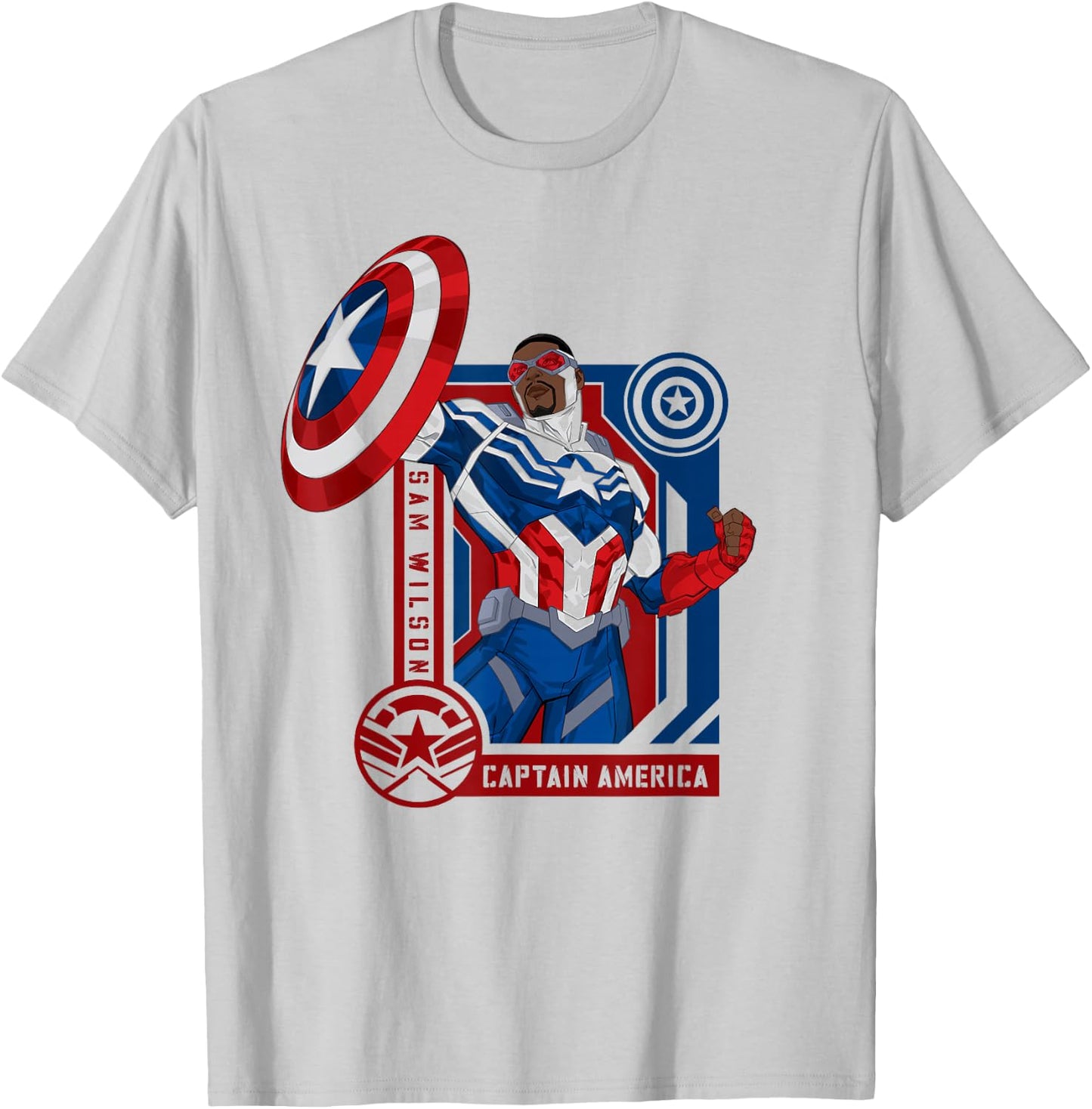 Marvel Avengers Sam Wilson Captain America Hero T-Shirt - T-Shirt | Ash