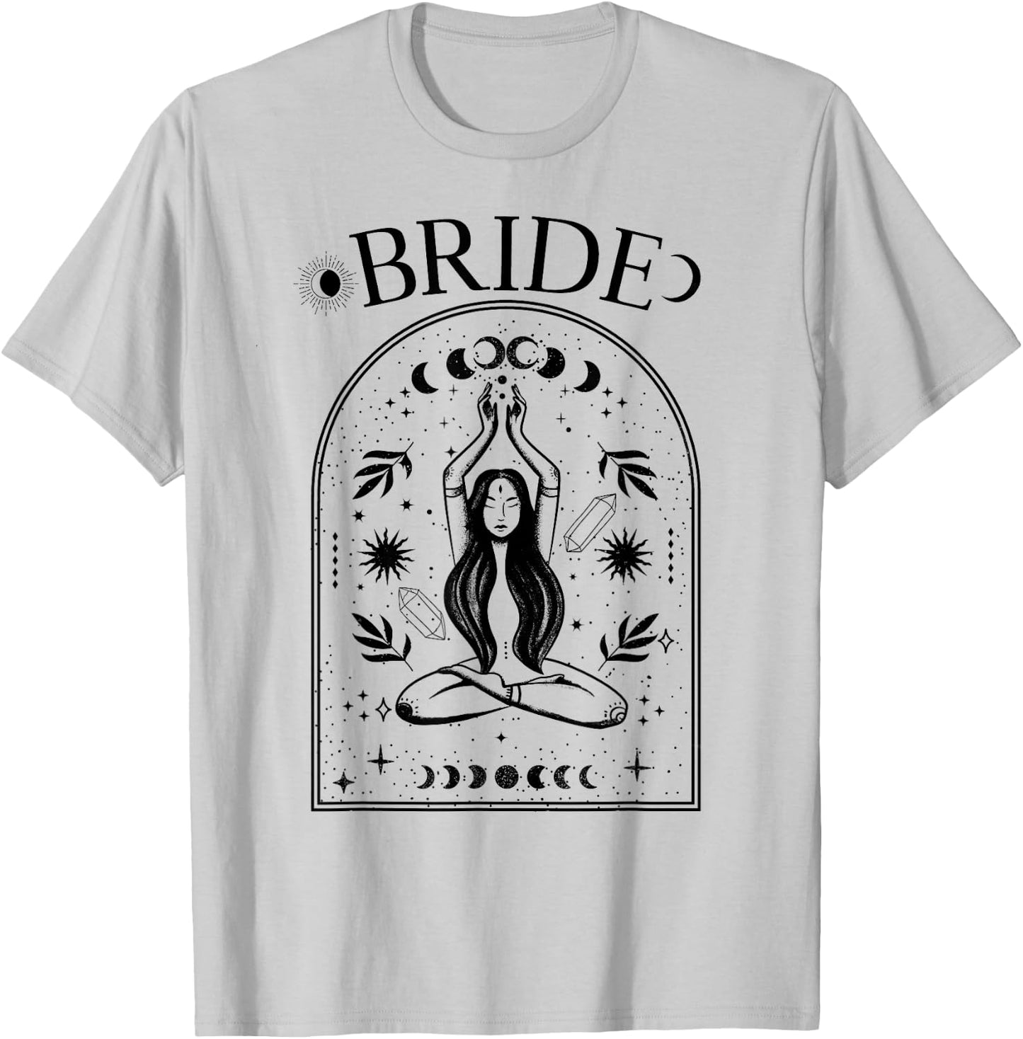 Witchy Bride Coven Tarot Celestial Gothic Bachelorette Party T-Shirt - T-Shirt | Ash