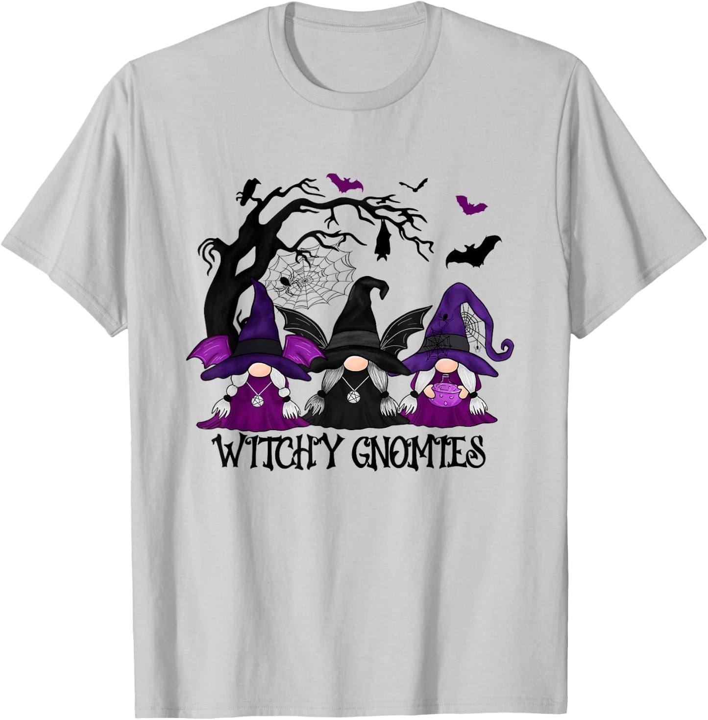 Witchy Gnomies Funny Gnome Halloween Matching Costume T-Shirt - T-Shirt | Ash