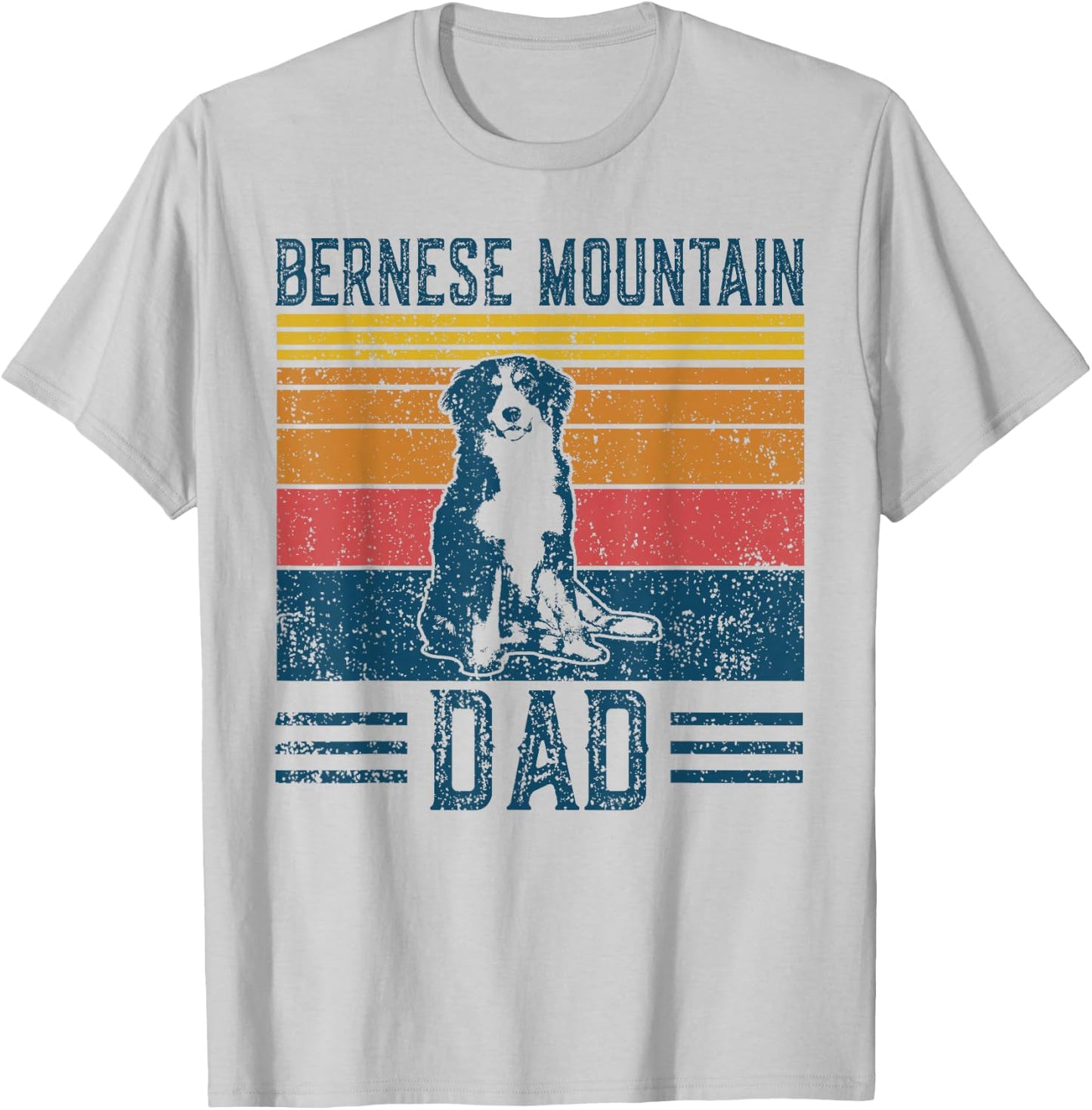 Dog Berner Dad - Vintage Bernese Mountain Dad T-Shirt - T-Shirt | Ash