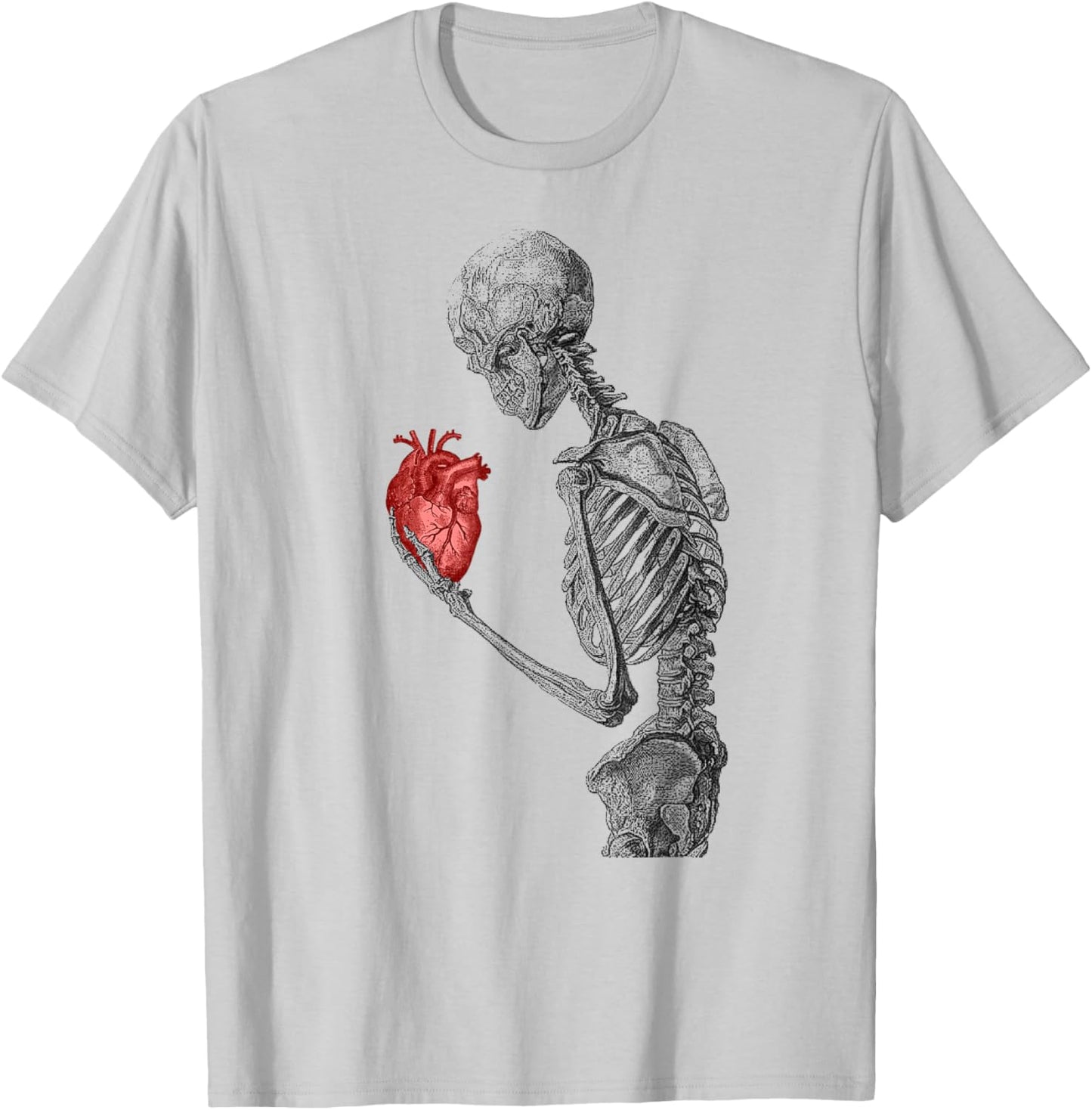Anatomical Red Human Heart Skeleton Cardiac T-Shirt - T-Shirt | Ash